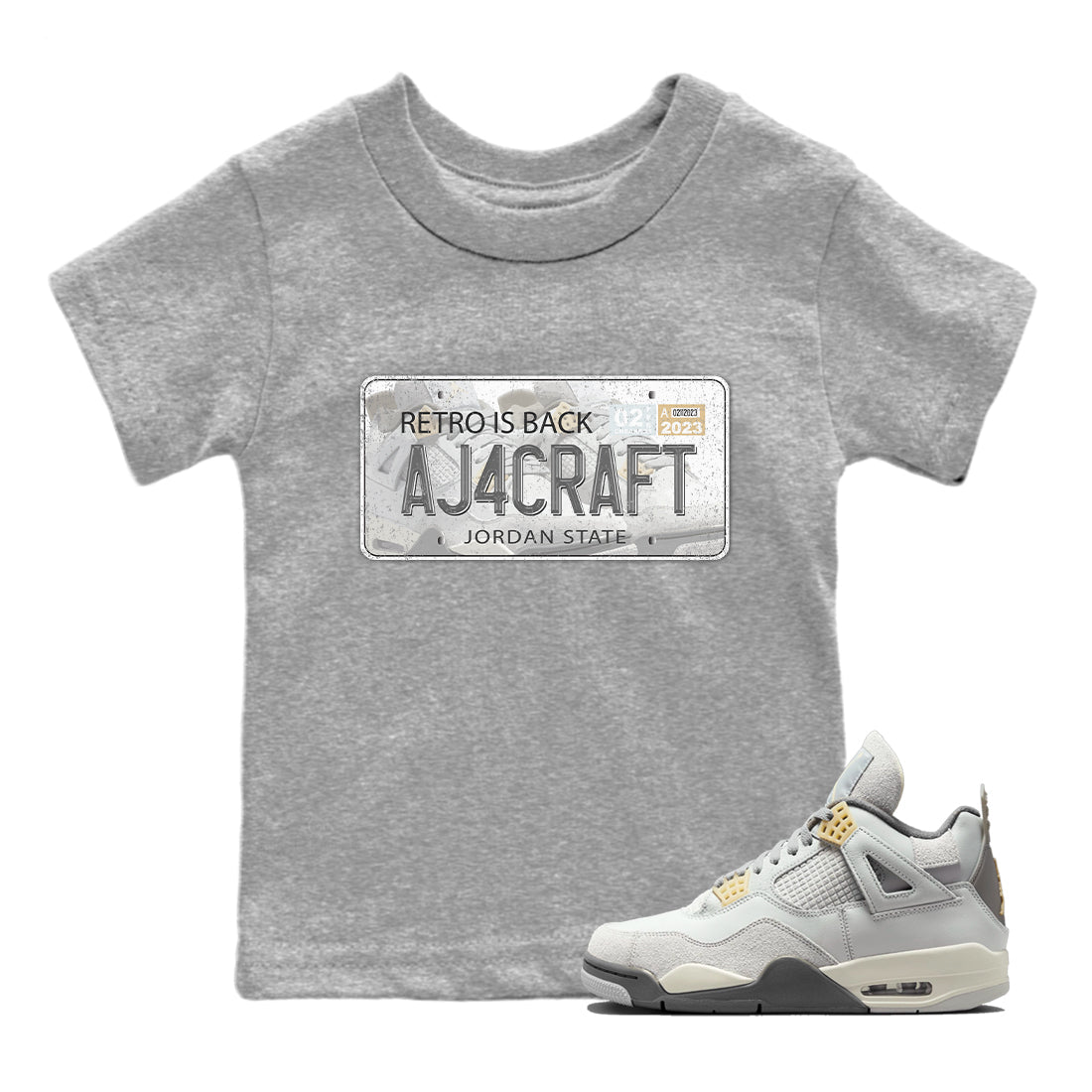 Jordan 4 Craft Sneaker Matching T-Shirt Jordan Plate Sneaker Tees Jordan 4 Craft Sneaker Release Tees Kids Shirts