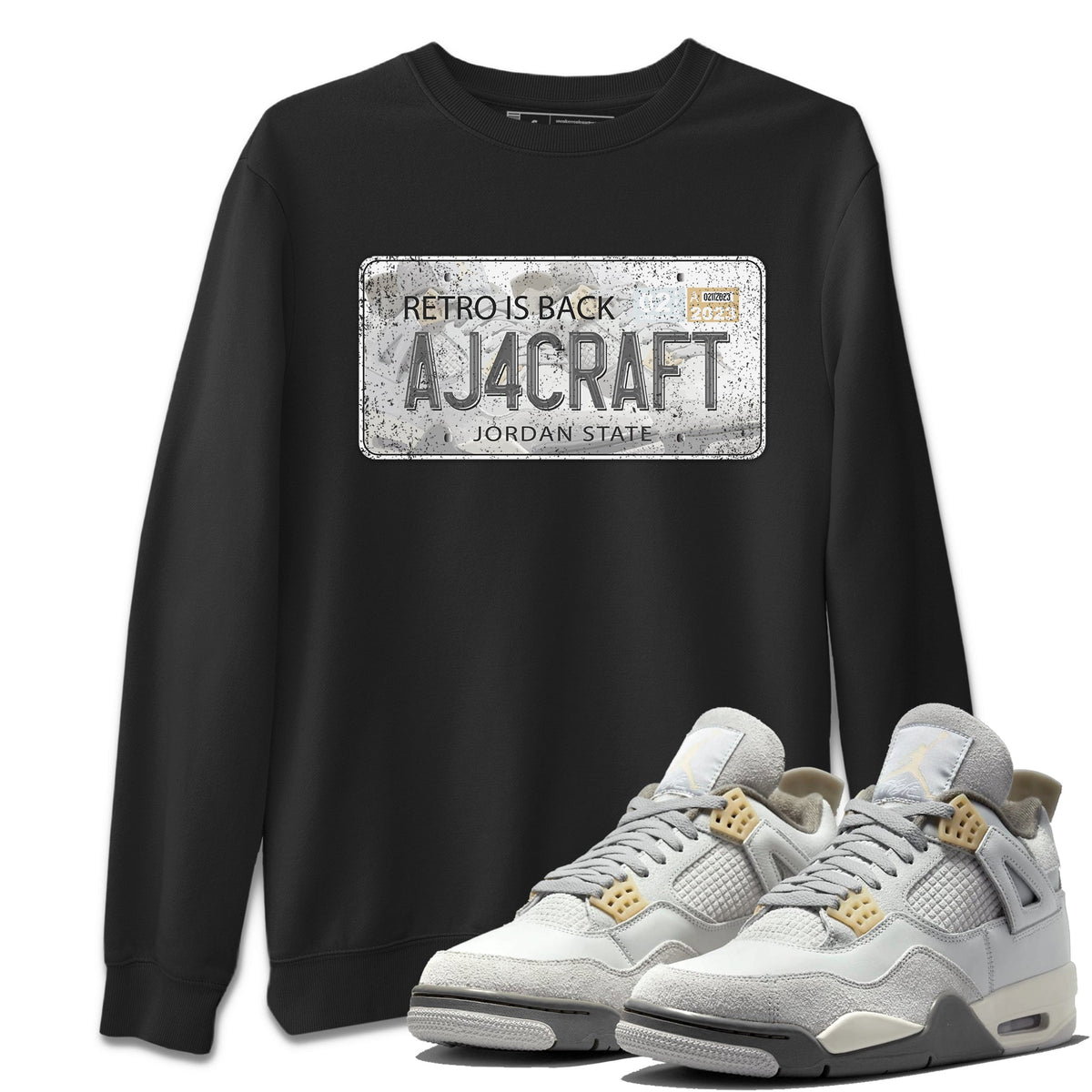 Jordan 4 Craft Sneaker Matching T-Shirt Jordan Plate Sneaker Tees Jordan 4 Craft Sneaker Release Tees Crew Neck Tees