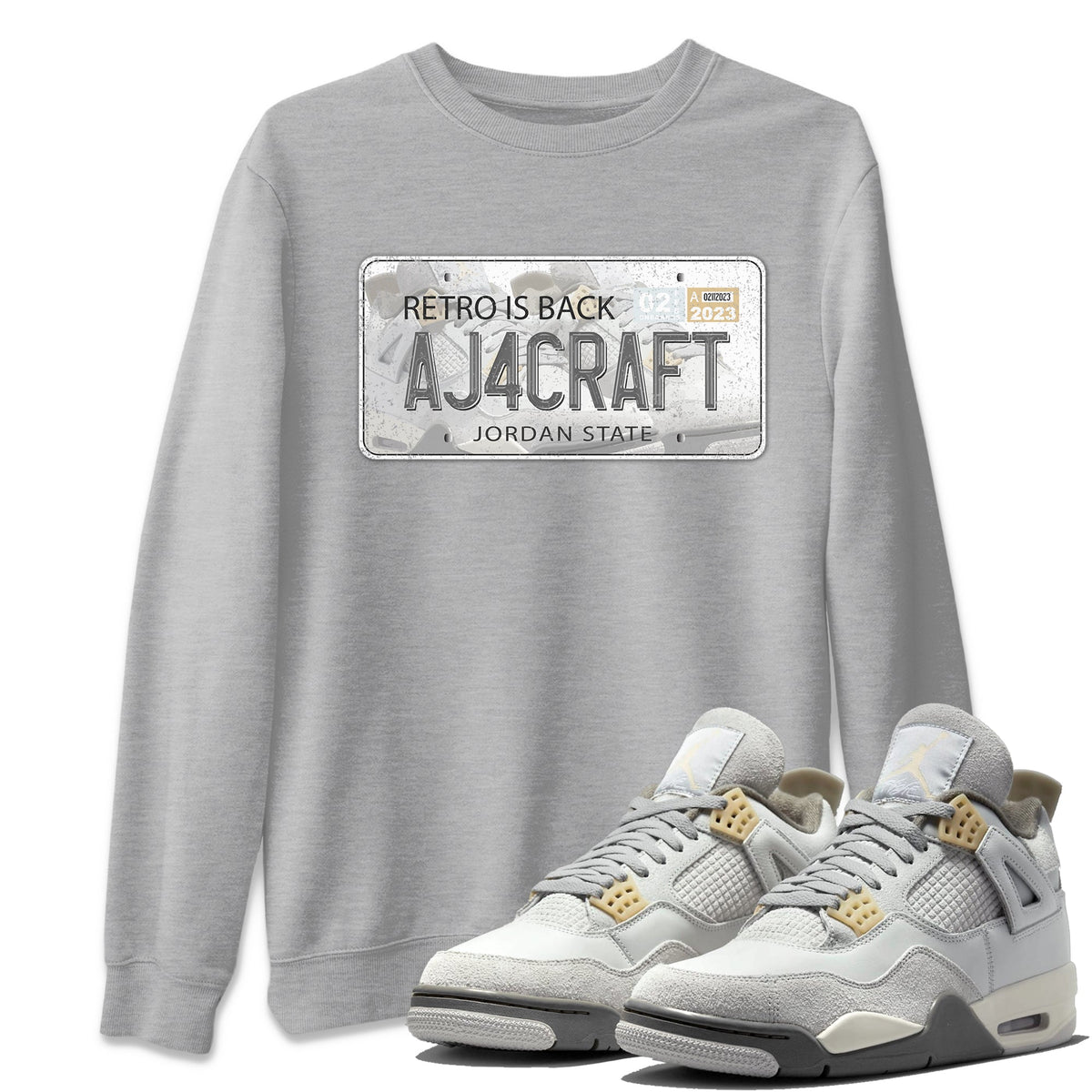 Jordan 4 Craft Sneaker Matching T-Shirt Jordan Plate Sneaker Tees Jordan 4 Craft Sneaker Release Tees Crew Neck Tees