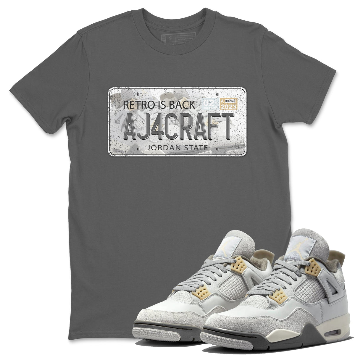 Jordan 4 Craft Sneaker Matching T-Shirt Jordan Plate Sneaker Tees Jordan 4 Craft Sneaker Release Tees Crew Neck Tees