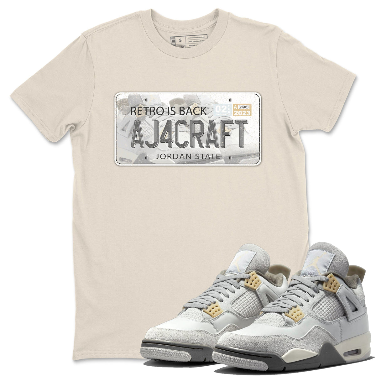 Jordan 4 Craft Sneaker Matching T-Shirt Jordan Plate Sneaker Tees Jordan 4 Craft Sneaker Release Tees Crew Neck Tees