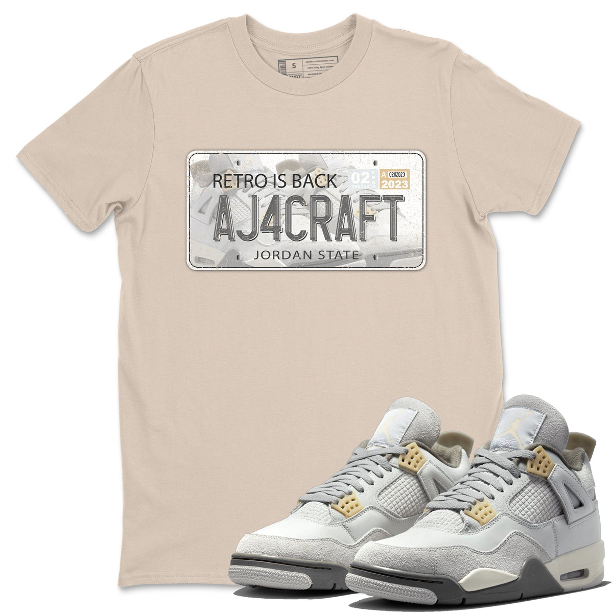Jordan 4 Craft Sneaker Matching T-Shirt Jordan Plate Sneaker Tees Jordan 4 Craft Sneaker Release Tees Crew Neck Tees