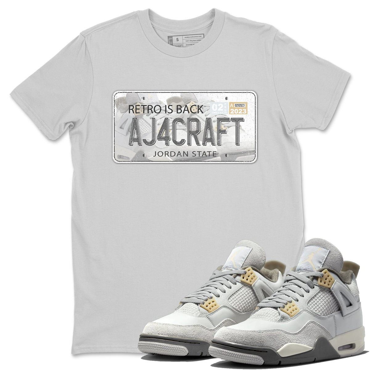 Jordan 4 Craft Sneaker Matching T-Shirt Jordan Plate Sneaker Tees Jordan 4 Craft Sneaker Release Tees Crew Neck Tees