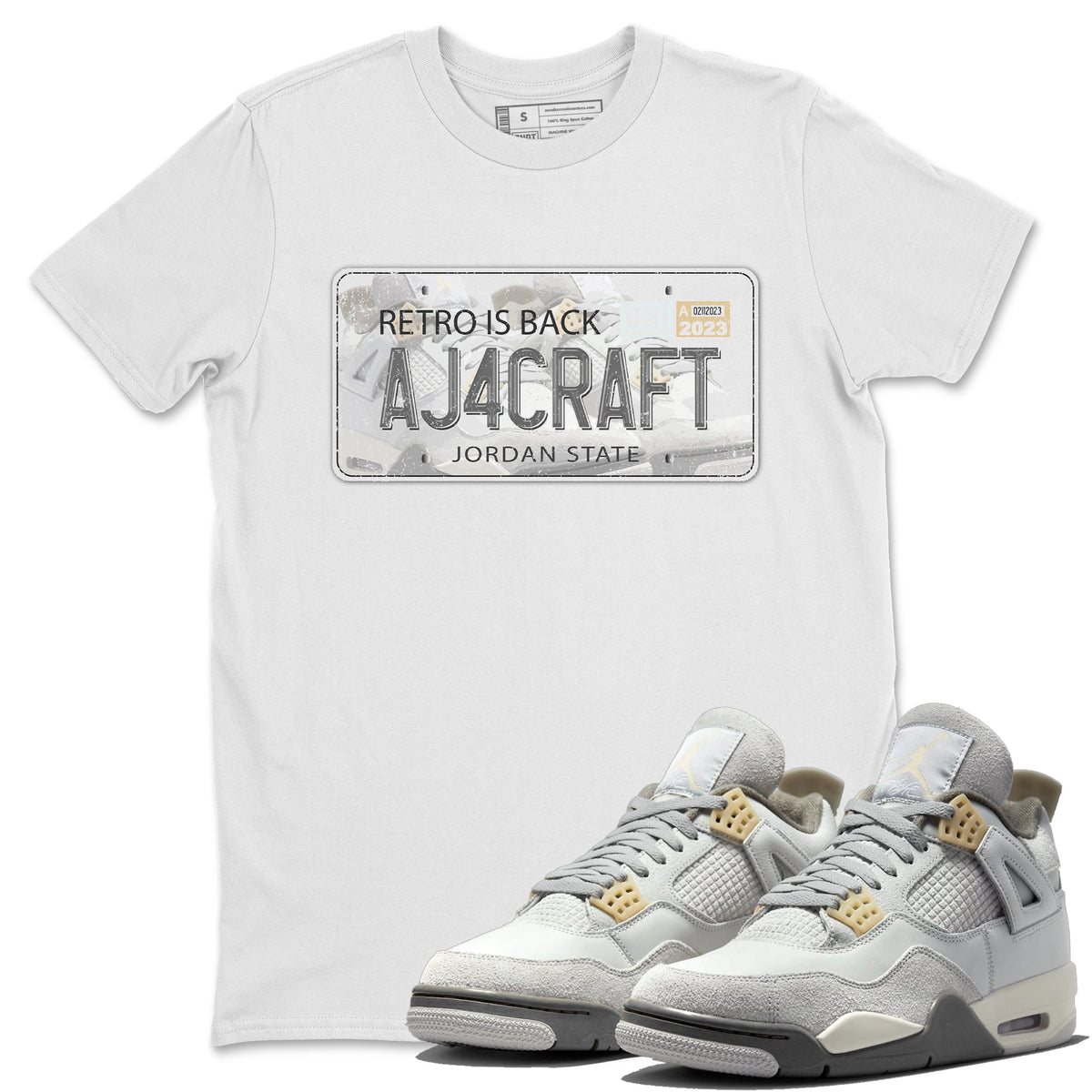 Jordan 4 Craft Sneaker Matching T-Shirt Jordan Plate Sneaker Tees Jordan 4 Craft Sneaker Release Tees Crew Neck Tees