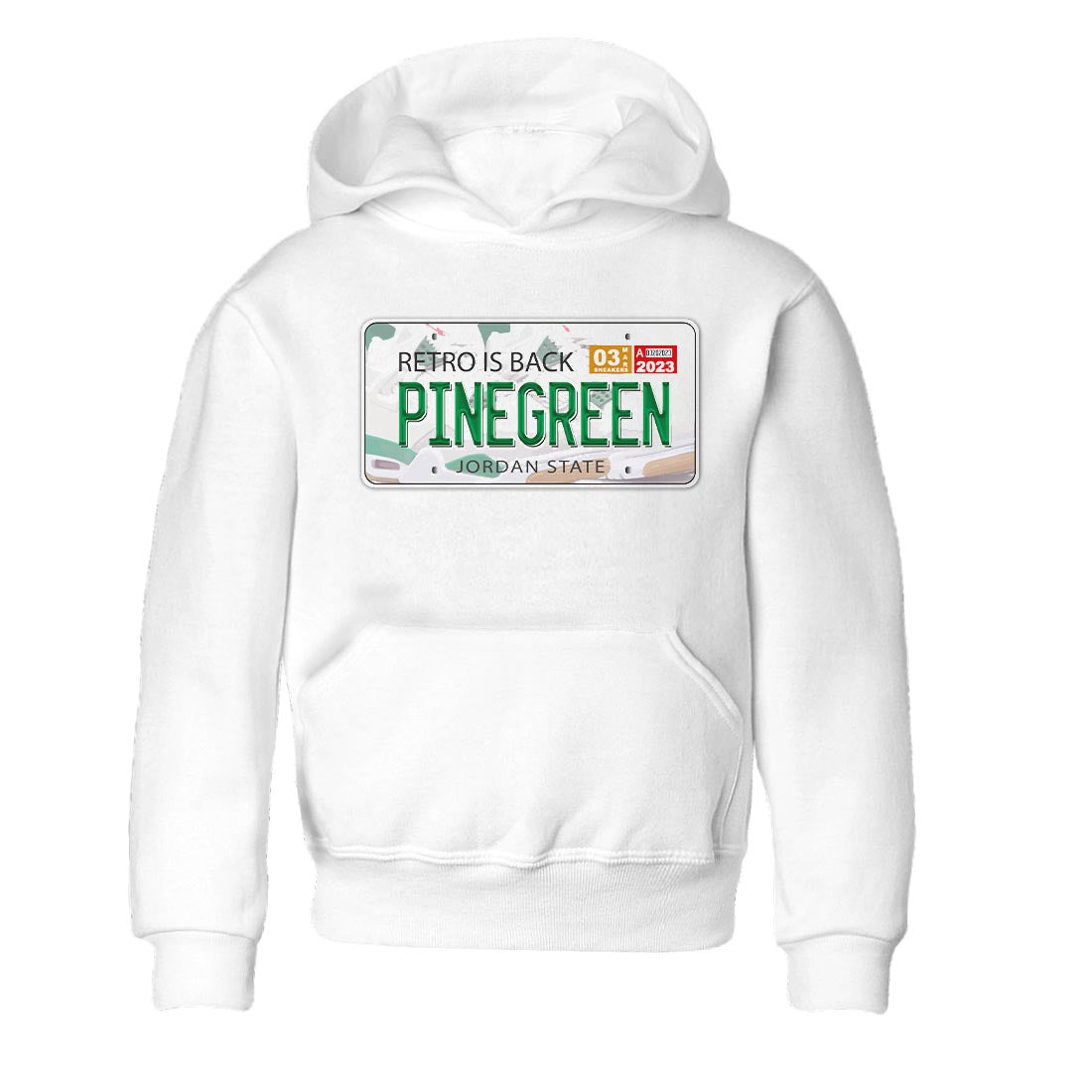 Air Jordan 4 Pine Green Sneaker Match Tees Jordan Plate Streetwear Sneaker Shirt AJ 4s Pine Green Sneaker Release Tees Kids Shirts White 2