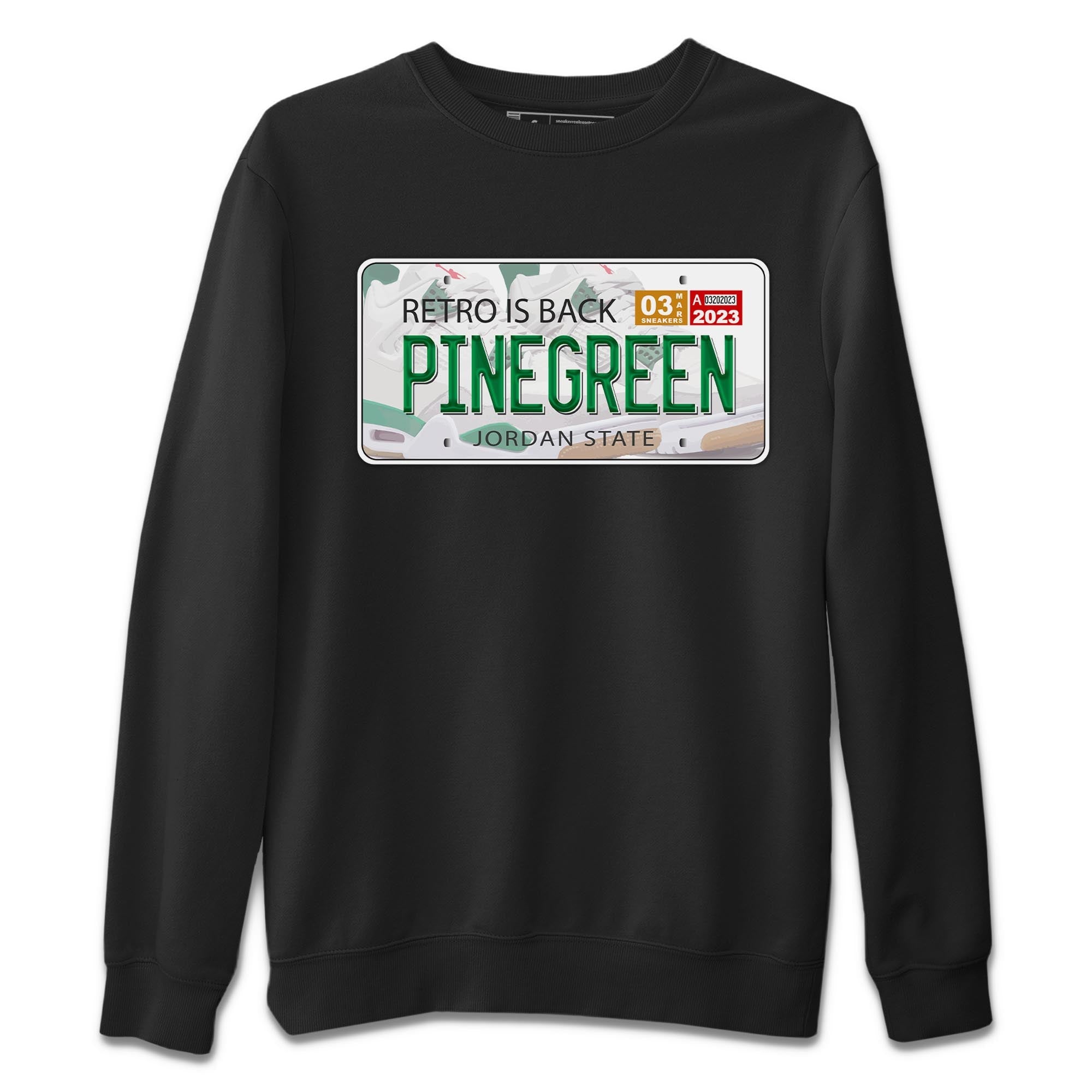 Air Jordan 4 Pine Green Sneaker Match Tees Jordan Plate Streetwear Sneaker Shirt AJ 4s Pine Green Sneaker Release Tees Unisex Shirts Black 2