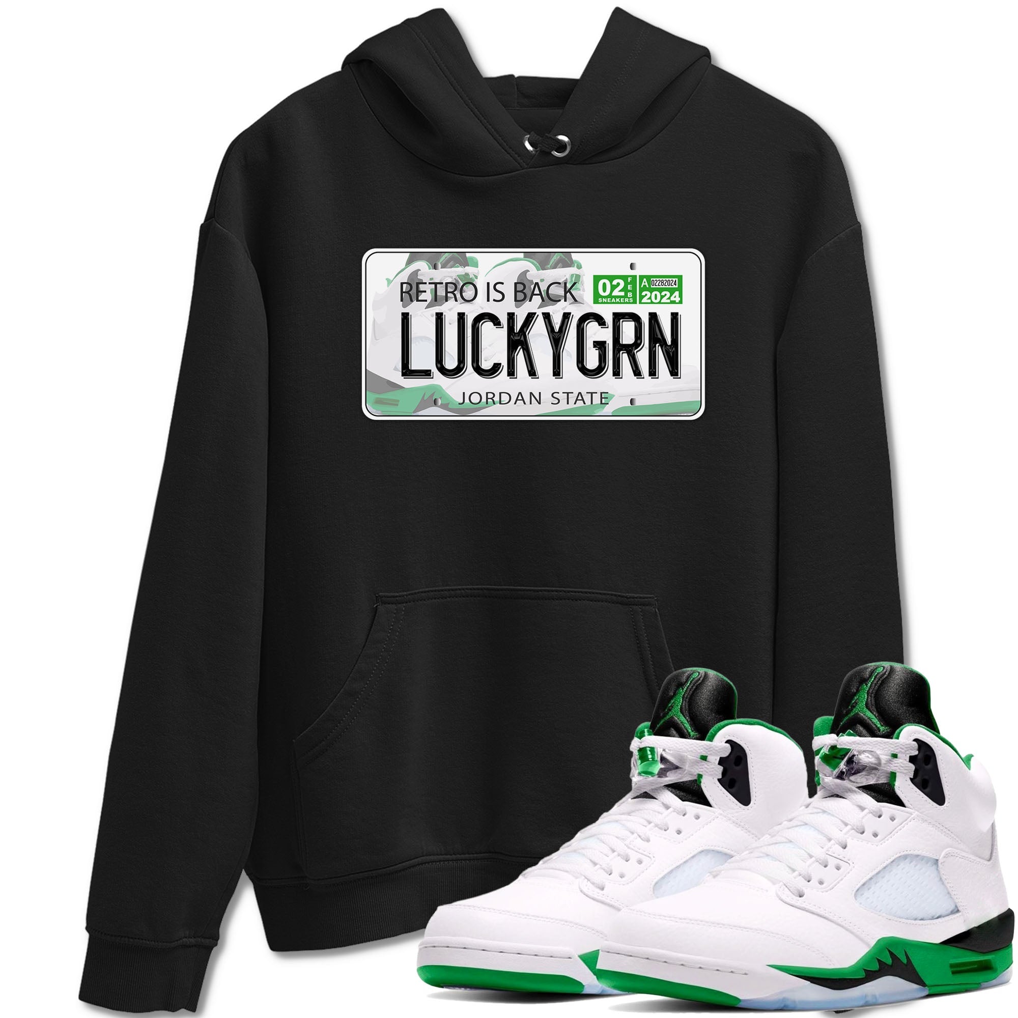 5s Lucky Green shirt to match jordans Jordan Plate sneaker tees Air Jordan 5 Lucky Green Drip Gear Zone unisex cotton Black 1 crew neck shirt