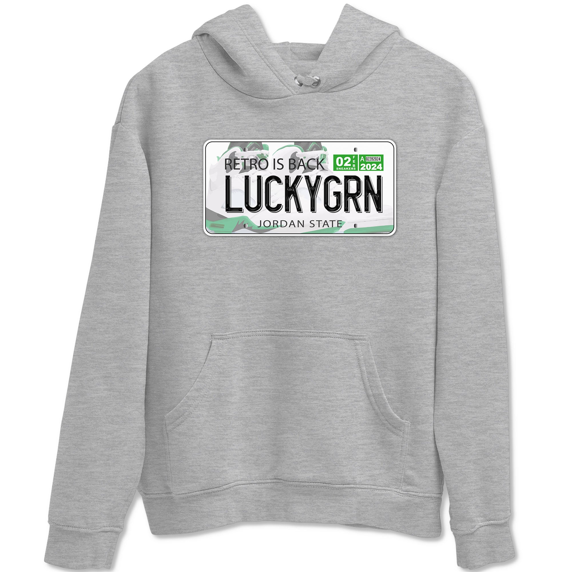 5s Lucky Green shirt to match jordans Jordan Plate sneaker tees Air Jordan 5 Lucky Green Drip Gear Zone unisex cotton Heather Grey 2 crew neck shirt
