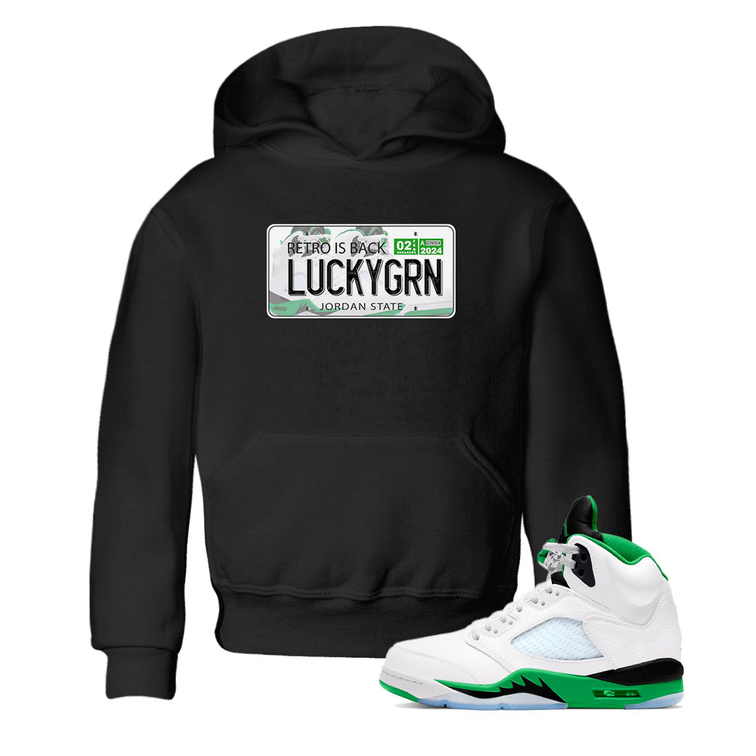 5s Lucky Green shirt to match jordans Jordan Plate sneaker tees Air Jordan 5 Lucky Green Drip Gear Zone baby toddler Black 1 cotton Shirt