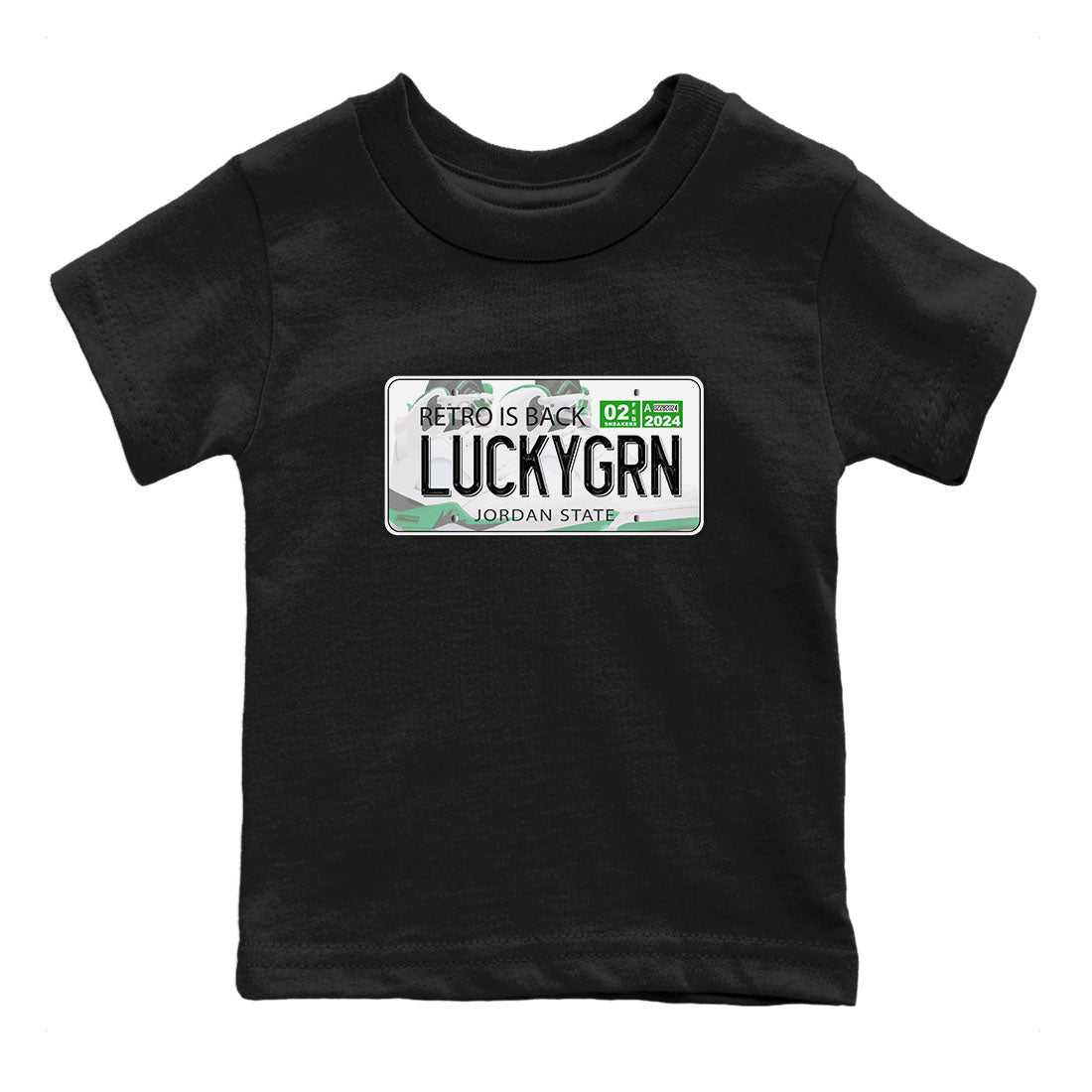 5s Lucky Green shirt to match jordans Jordan Plate sneaker tees Air Jordan 5 Lucky Green Drip Gear Zone baby toddler Black 2 cotton Shirt
