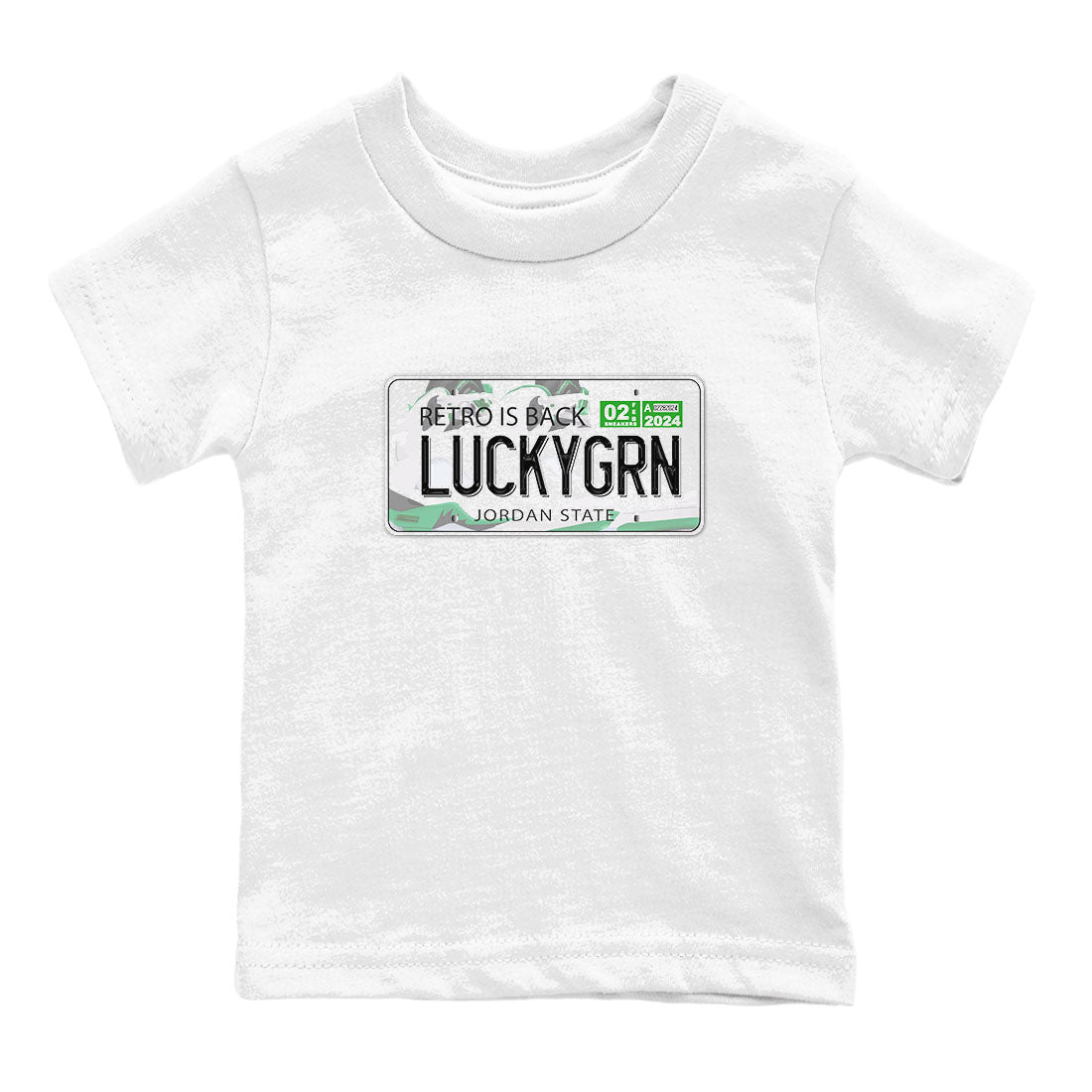 5s Lucky Green shirt to match jordans Jordan Plate sneaker tees Air Jordan 5 Lucky Green Drip Gear Zone baby toddler White 2 cotton Shirt