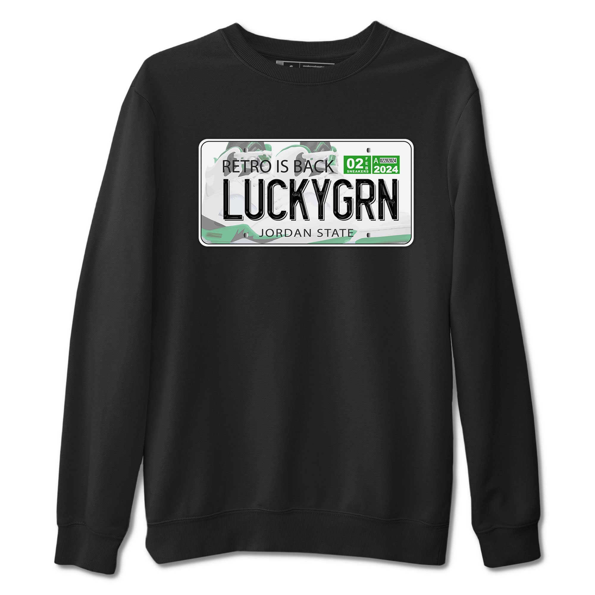 5s Lucky Green shirt to match jordans Jordan Plate sneaker tees Air Jordan 5 Lucky Green Drip Gear Zone unisex cotton Black 2 crew neck shirt