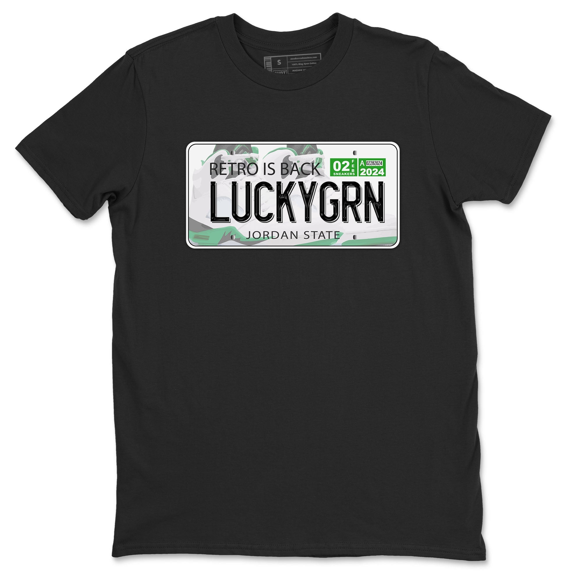 5s Lucky Green shirt to match jordans Jordan Plate sneaker tees Air Jordan 5 Lucky Green Drip Gear Zone unisex cotton Black 2 crew neck shirt