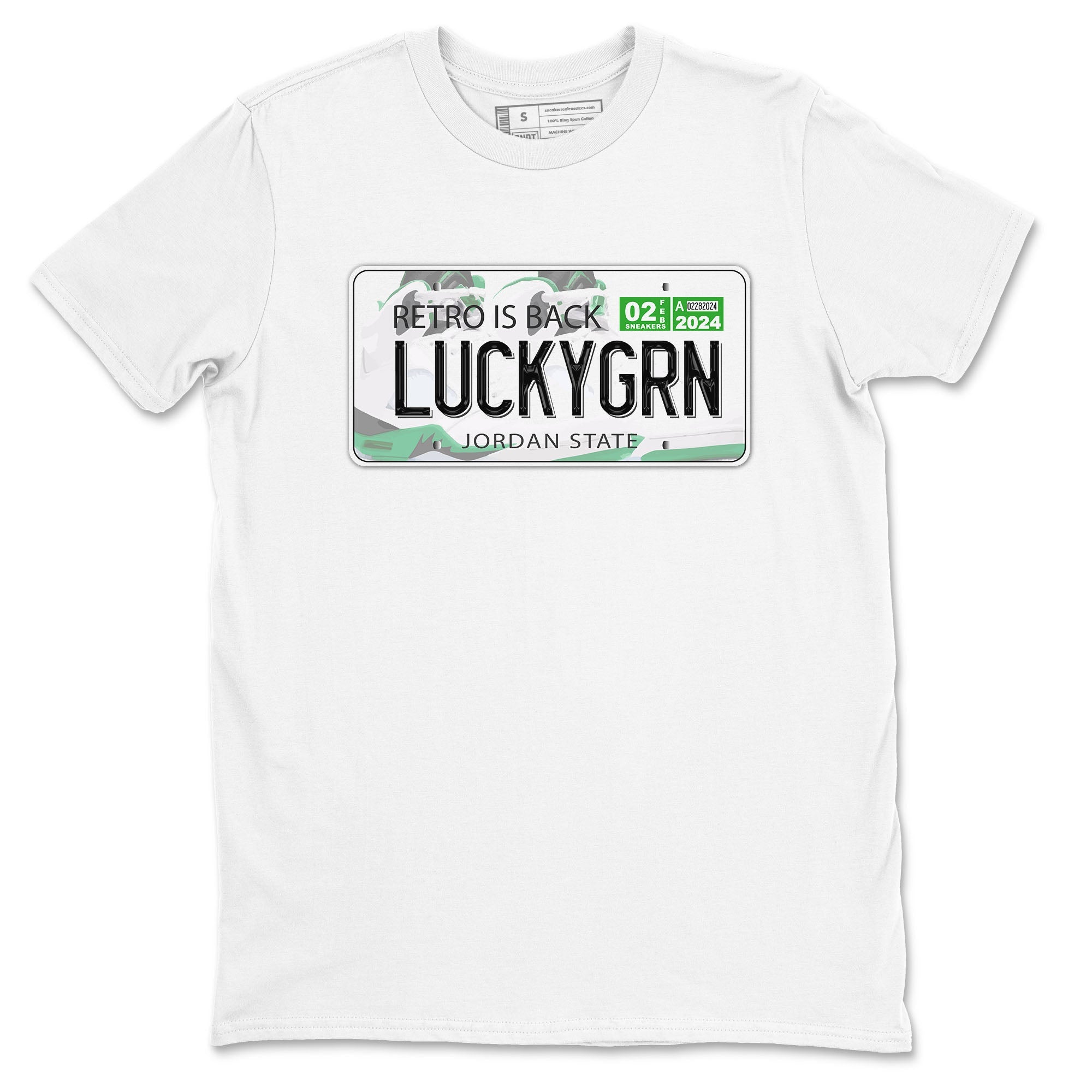 5s Lucky Green shirt to match jordans Jordan Plate sneaker tees Air Jordan 5 Lucky Green Drip Gear Zone unisex cotton White 2 crew neck shirt