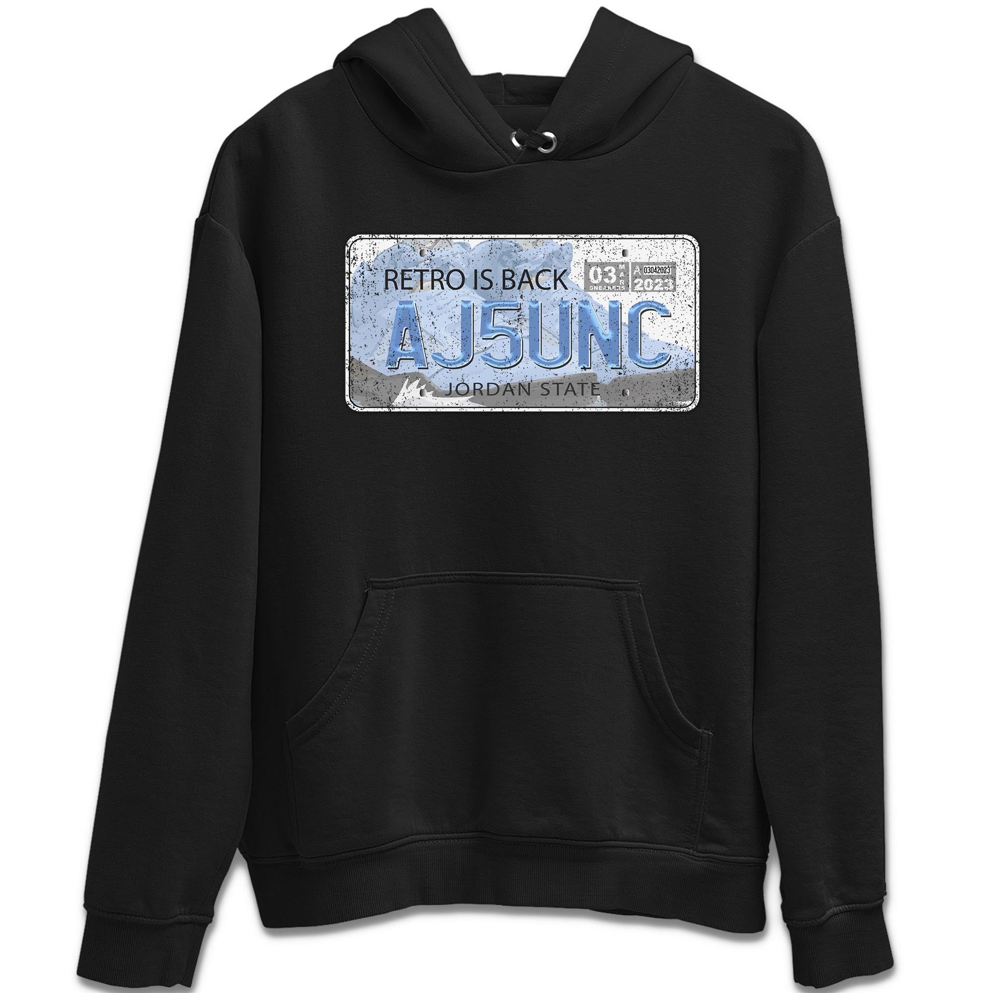 Air Jordan 5 UNC Sneaker Match Tees Jordan Plate Streetwear Sneaker Shirt AJ 5s UNC Sneaker Release Tees Unisex Shirts Black 2