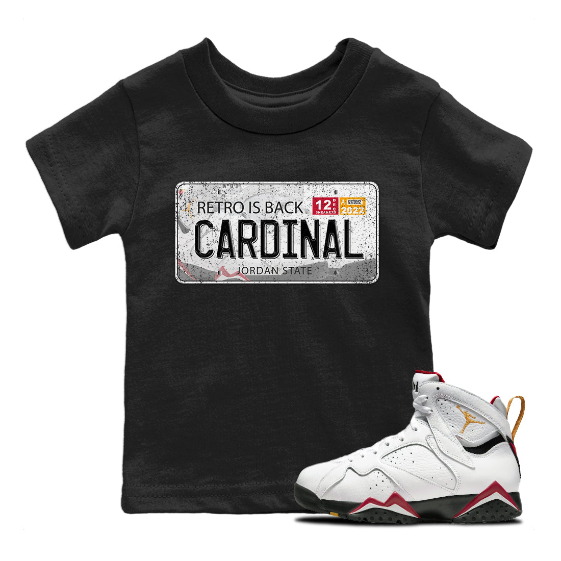 Jordan 7 Cardinal Shirt To Match Jordans Jordan Plate Sneaker Tees Jordan 7 Cardinal Drip Gear Zone Sneaker Matching Clothing Kids Shirts