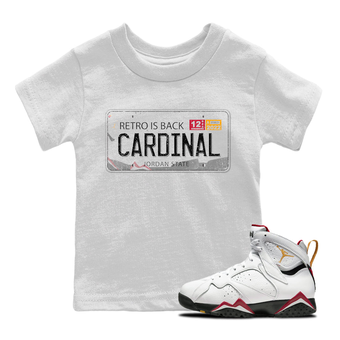 Jordan 7 Cardinal Shirt To Match Jordans Jordan Plate Sneaker Tees Jordan 7 Cardinal Drip Gear Zone Sneaker Matching Clothing Kids Shirts