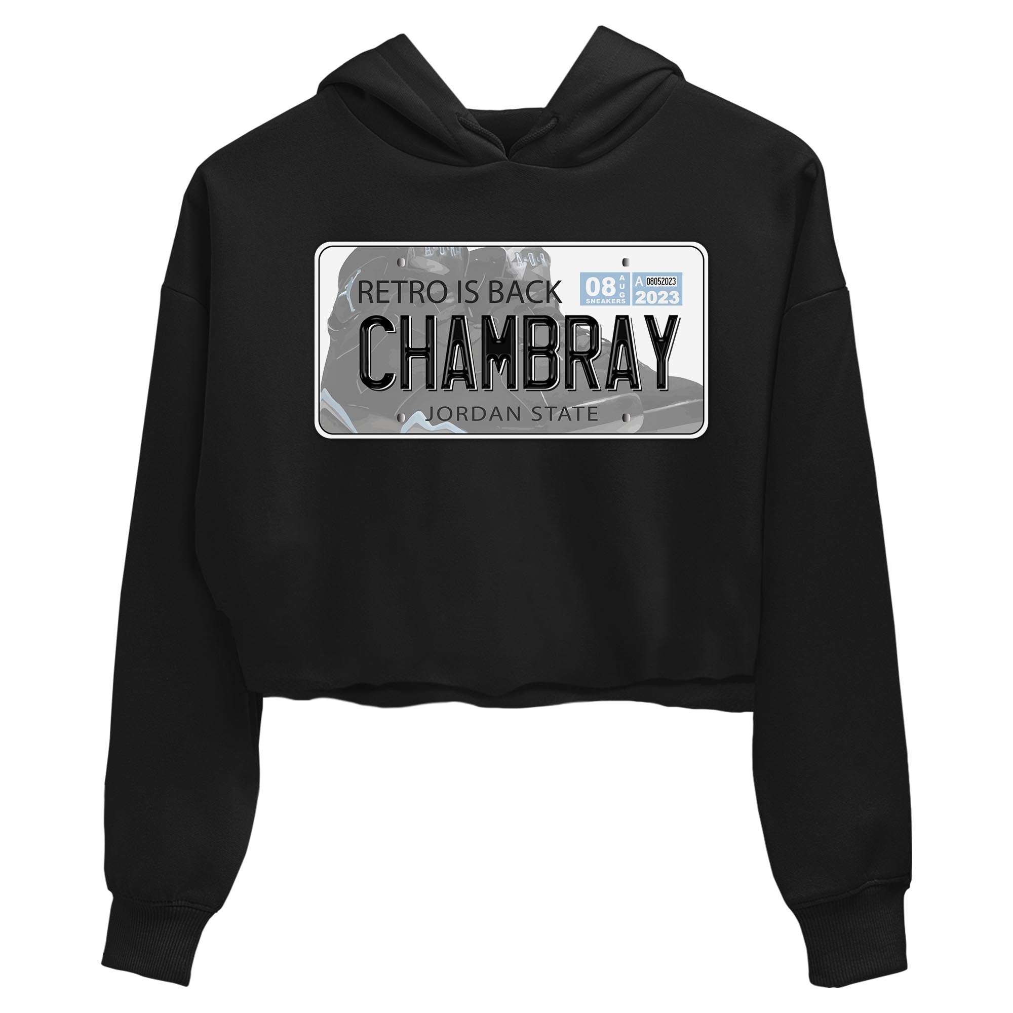 Air Jordan 7 Chambray shirt to match jordans Jordan Plate Streetwear Sneaker Shirt AJ7 Chambray Drip Gear Zone Sneaker Matching Clothing Black 2 Crop T-Shirt