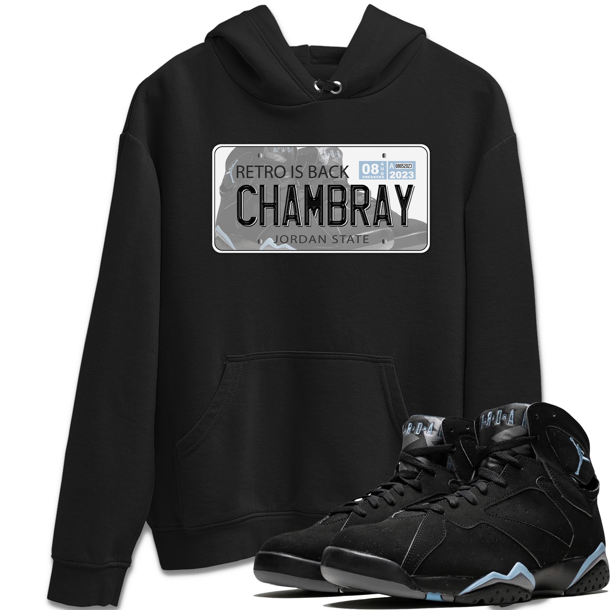 Air Jordan 7 Chambray shirt to match jordans Jordan Plate Streetwear Sneaker Shirt AJ7 Chambray Drip Gear Zone Sneaker Matching Clothing Unisex Black 1 T-Shirt