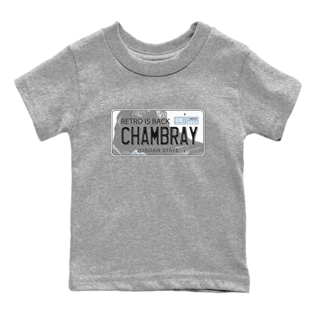 Air Jordan 7 Chambray shirt to match jordans Jordan Plate Streetwear Sneaker Shirt AJ7 Chambray Drip Gear Zone Sneaker Matching Clothing Baby Toddler Heather Grey 2 T-Shirt