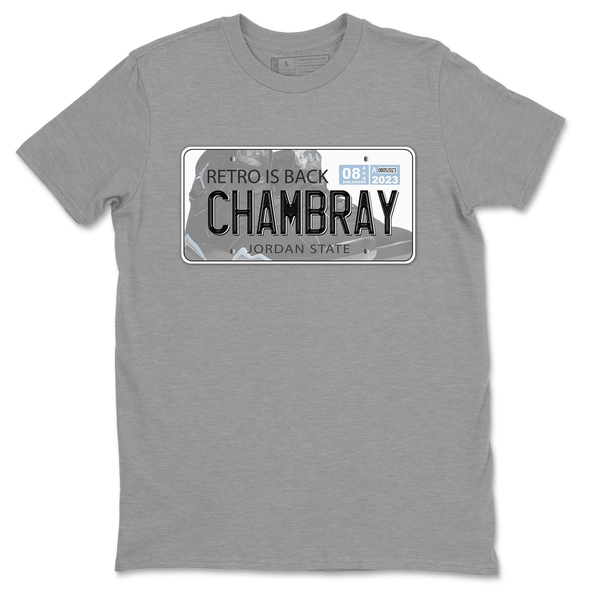 Air Jordan 7 Chambray shirt to match jordans Jordan Plate Streetwear Sneaker Shirt AJ7 Chambray Drip Gear Zone Sneaker Matching Clothing Unisex Heather Grey 2 T-Shirt