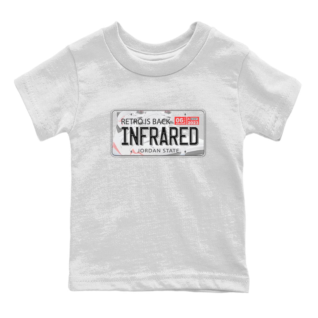 Air Jordan 7 White Infrared shirt to match jordans Jordan Plate Streetwear Sneaker Shirt White Infrared 7s Drip Gear Zone Sneaker Matching Clothing Baby Toddler White 2 T-Shirt