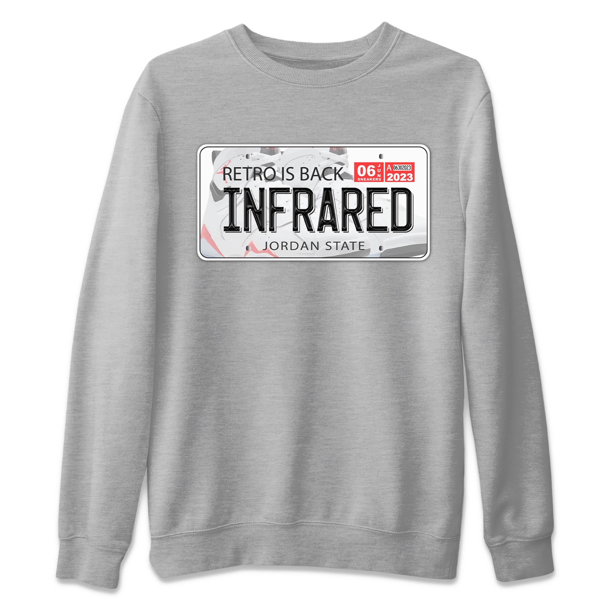 Air Jordan 7 White Infrared shirt to match jordans Jordan Plate Streetwear Sneaker Shirt White Infrared 7s Drip Gear Zone Sneaker Matching Clothing Unisex Heather Grey 2 T-Shirt