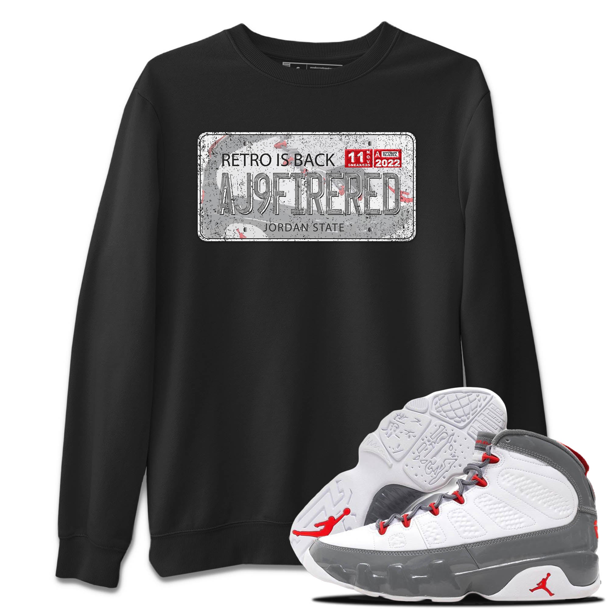 Jordan 9 Fire Red Shirt To Match Jordans Jordan Plate Sneaker Tees Jordan 9 Fire Red Drip Gear Zone Sneaker Matching Clothing Unisex Shirts