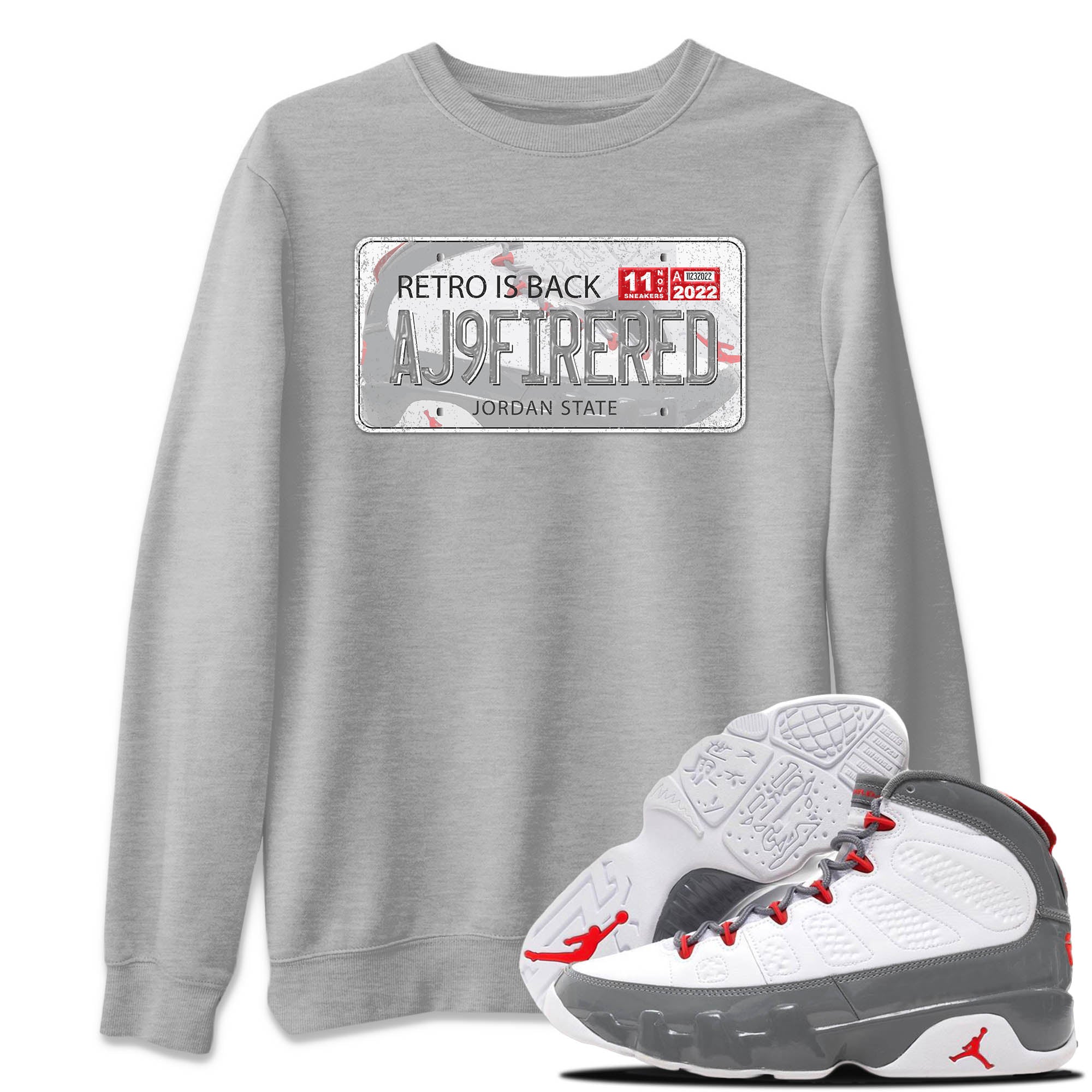 Jordan 9 Fire Red Shirt To Match Jordans Jordan Plate Sneaker Tees Jordan 9 Fire Red Drip Gear Zone Sneaker Matching Clothing Unisex Shirts