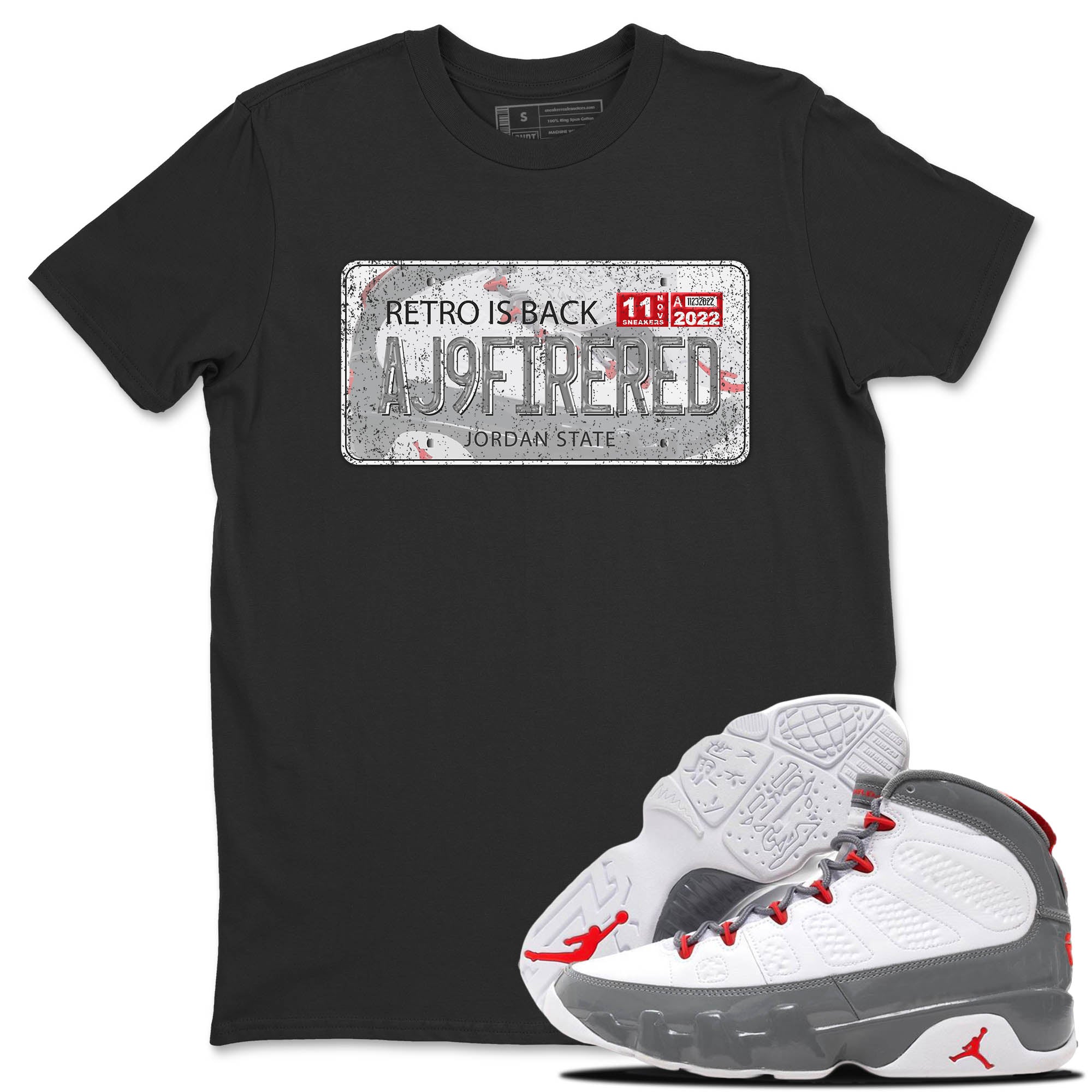 Jordan 9 Fire Red Shirt To Match Jordans Jordan Plate Sneaker Tees Jordan 9 Fire Red Drip Gear Zone Sneaker Matching Clothing Unisex Shirts