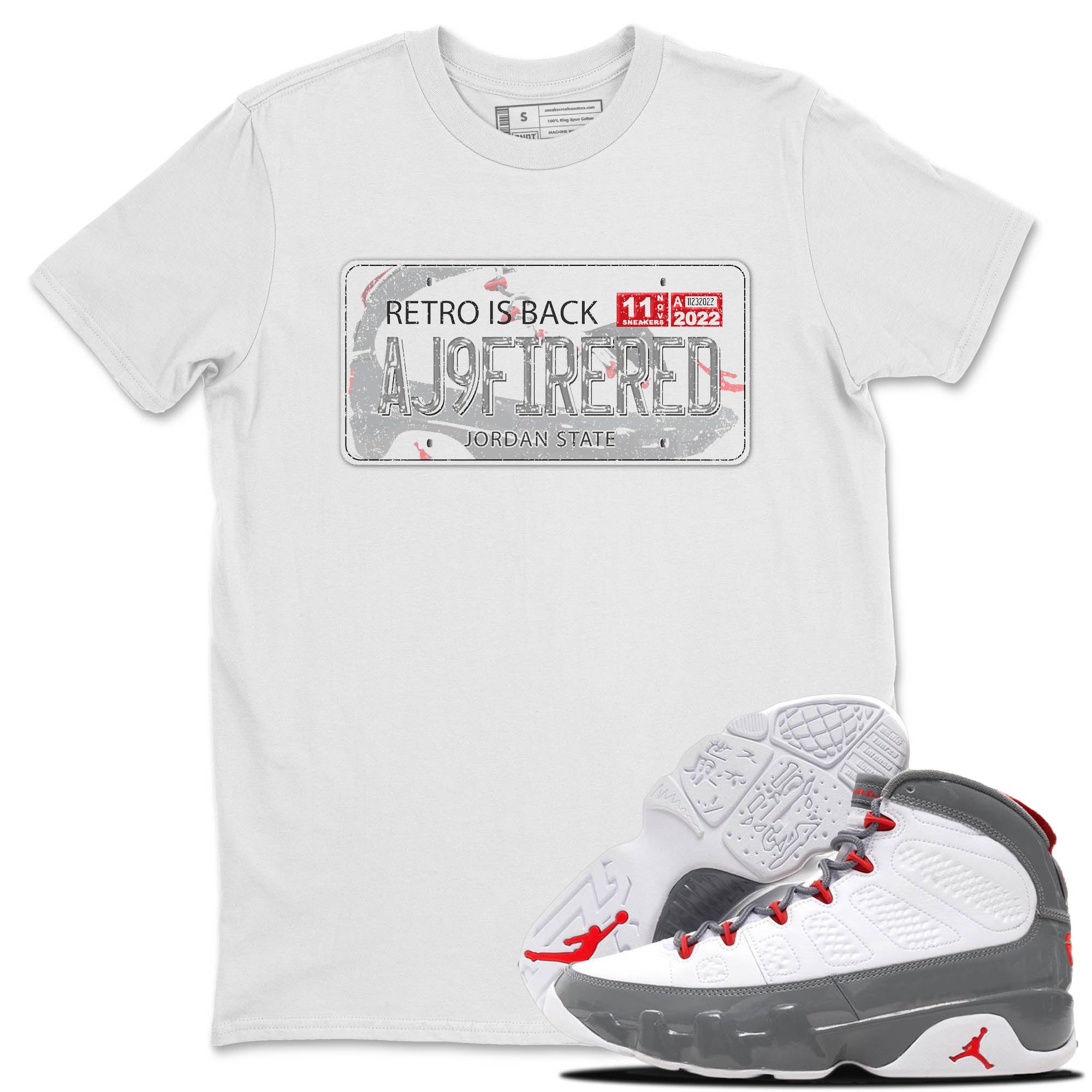 Jordan 9 Fire Red Shirt To Match Jordans Jordan Plate Sneaker Tees Jordan 9 Fire Red Drip Gear Zone Sneaker Matching Clothing Unisex Shirts