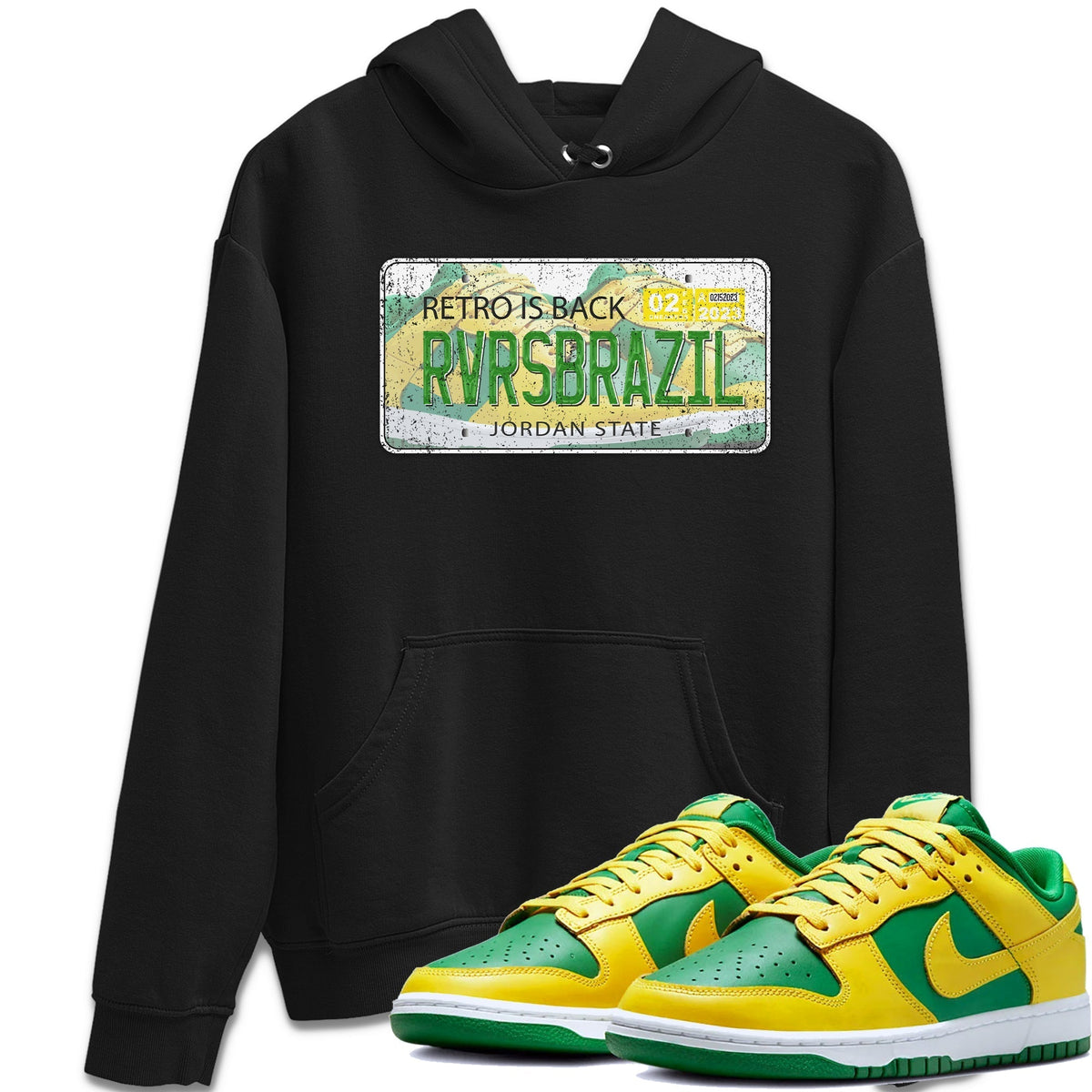 Dunk Reverse Brazil Sneaker Match Tees Jordan Plate Sneaker Tees Dunk Reverse Brazil Jordan to match sneaker T-Shirt Crew Neck Shirts