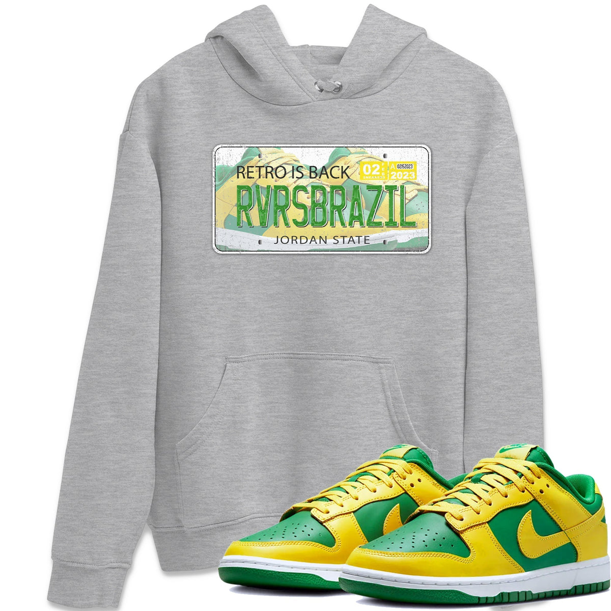 Dunk Reverse Brazil Sneaker Match Tees Jordan Plate Sneaker Tees Dunk Reverse Brazil Jordan to match sneaker T-Shirt Crew Neck Shirts
