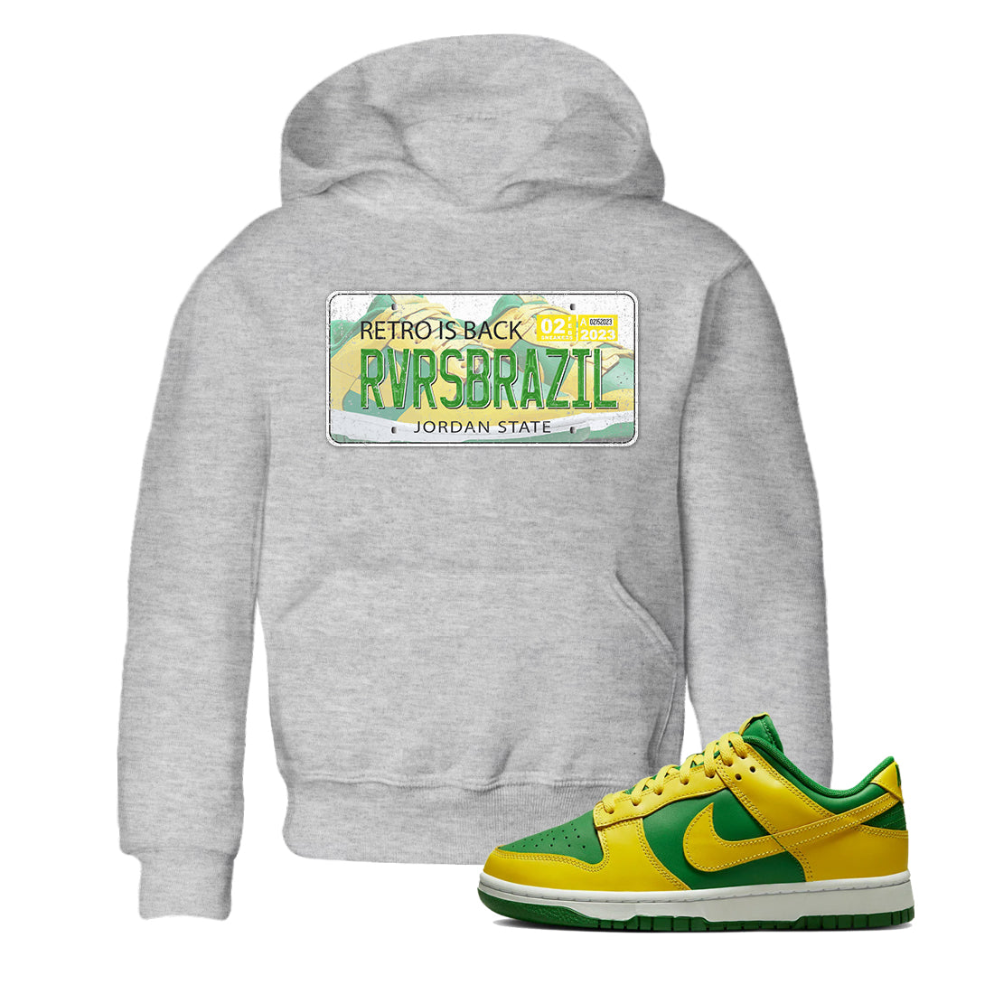 Dunk Reverse Brazil Sneaker Match Tees Jordan Plate Sneaker Tees Dunk Reverse Brazil Jordan to match sneaker T-Shirt Kids Shirts