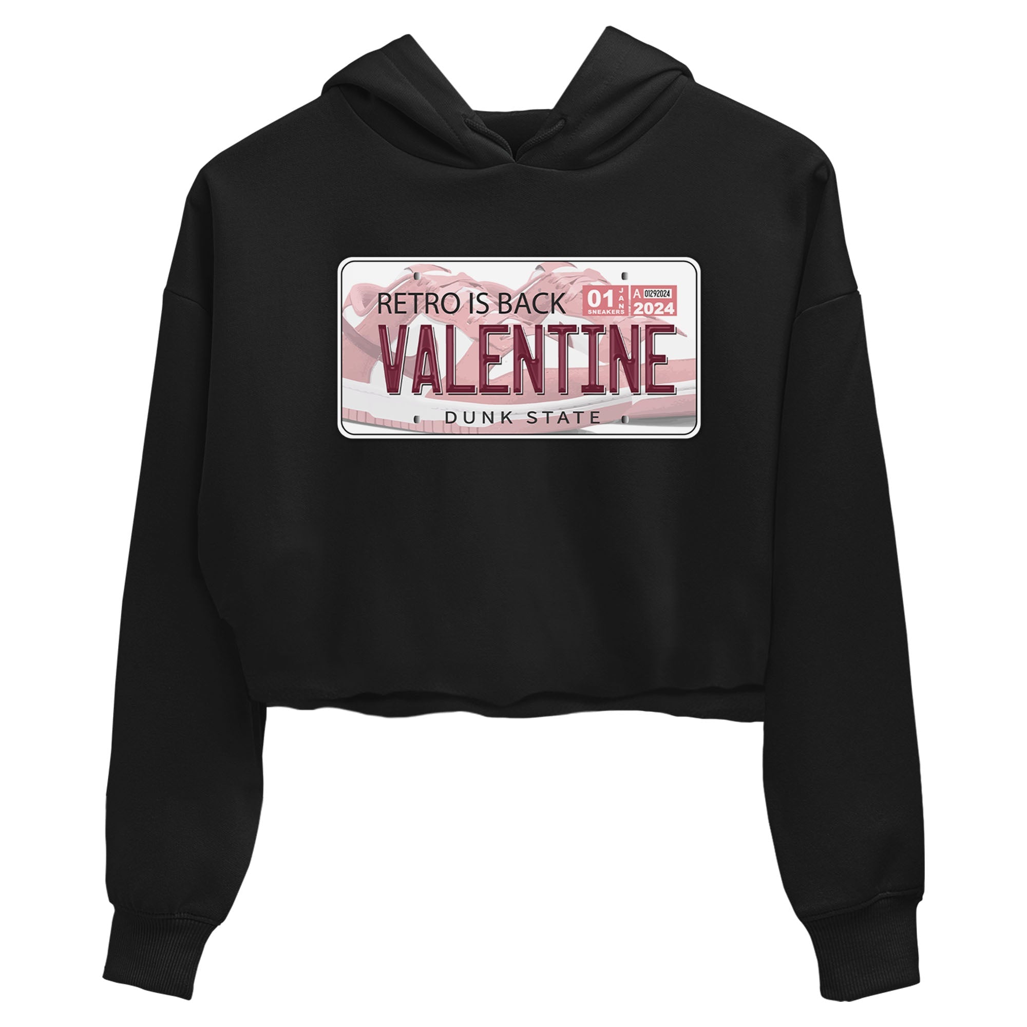 Dunk Valentine's Day shirt to match jordans Jordan Plate sneaker tees Dunks Valentine's Day Drip Gear Zone Black 2 crop length shirt