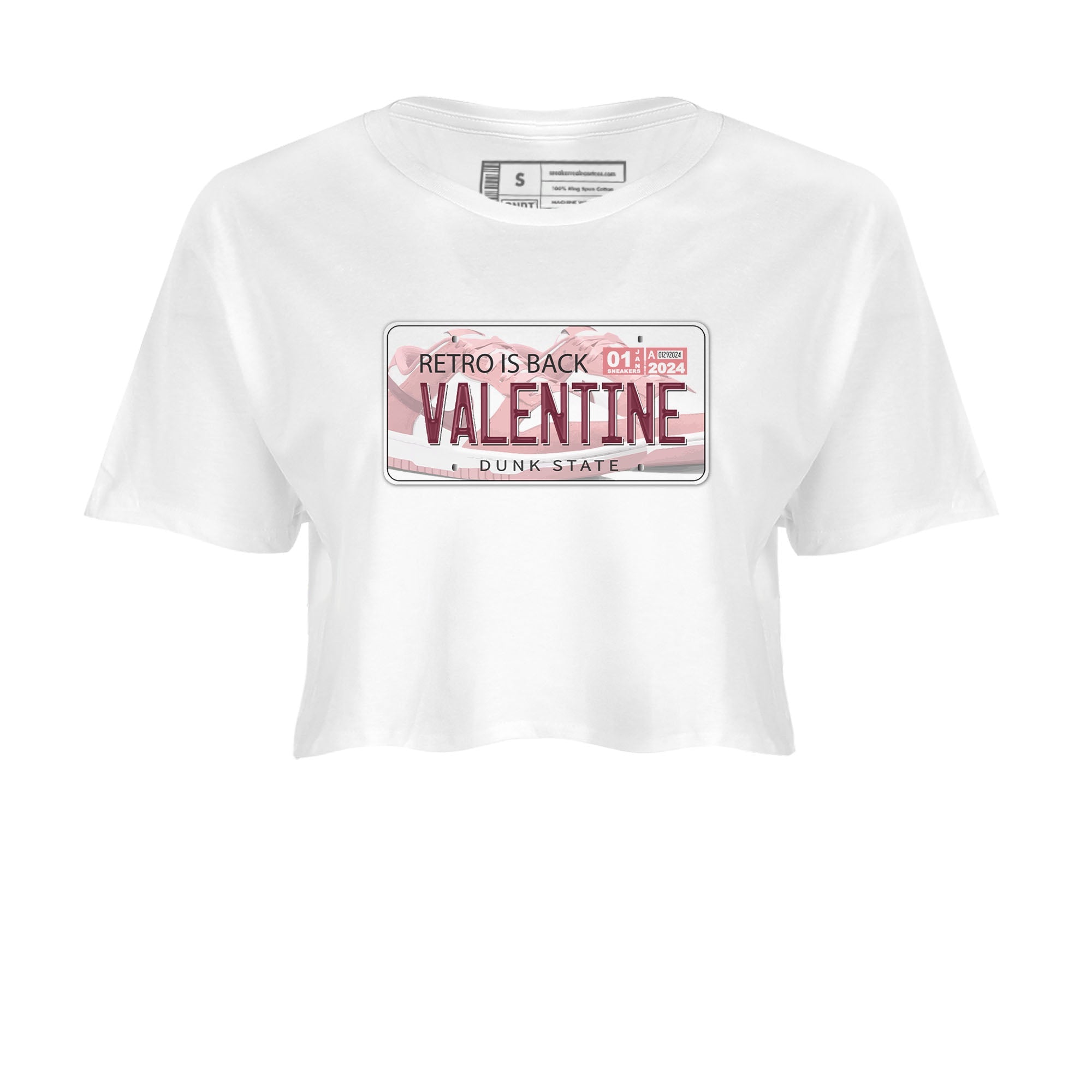 Dunk Valentine's Day shirt to match jordans Jordan Plate sneaker tees Dunks Valentine's Day Drip Gear Zone White 2 crop length shirt