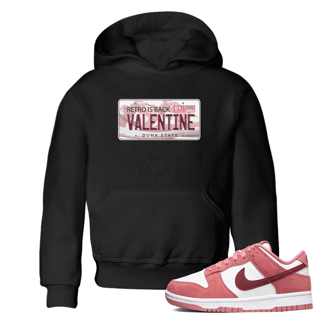Dunk Valentine's Day shirt to match jordans Jordan Plate sneaker tees Dunks Valentine's Day Drip Gear Zone baby toddler Black 1 cotton Shirt