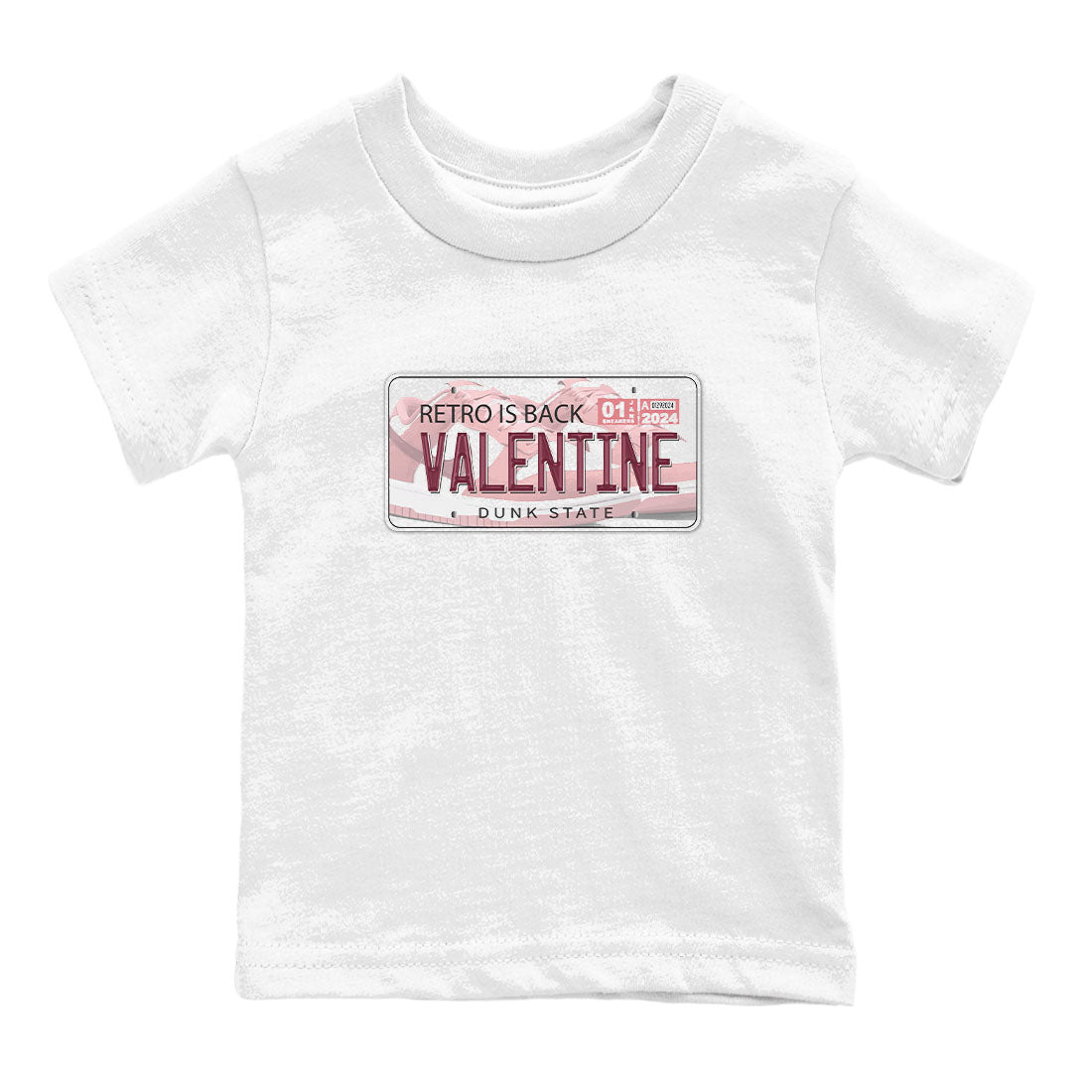 Dunk Valentine's Day shirt to match jordans Jordan Plate sneaker tees Dunks Valentine's Day Drip Gear Zone baby toddler White 2 cotton Shirt