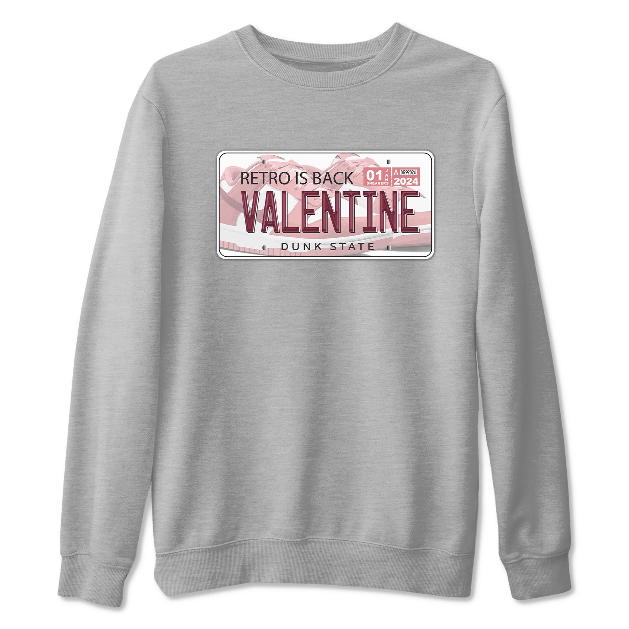 Dunk Valentine's Day shirt to match jordans Jordan Plate sneaker tees Dunks Valentine's Day Drip Gear Zone unisex cotton Heather Grey 2 crew neck shirt