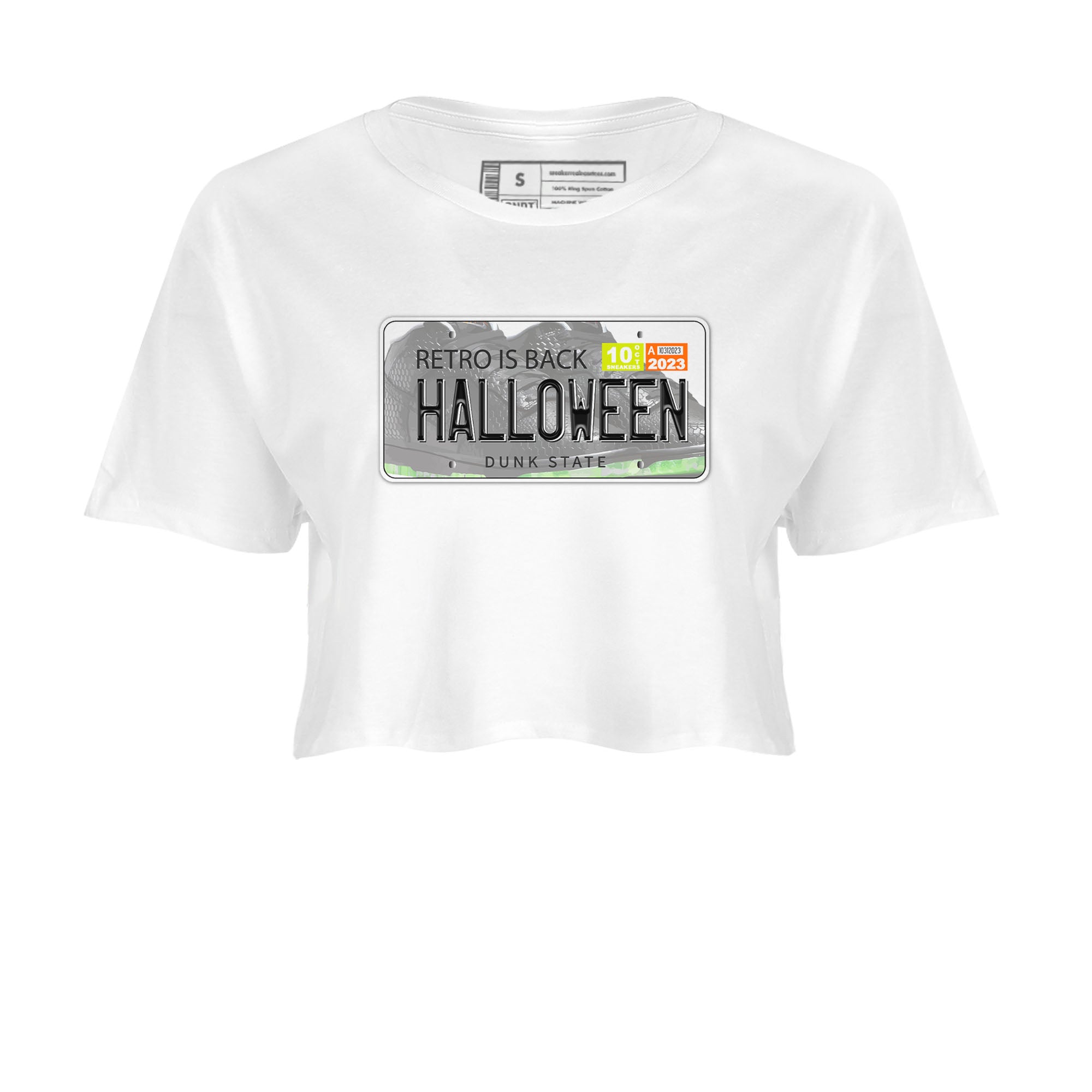 Nike Dunk Halloween shirt to match jordans Jordan Plate sneaker tees Nike Dunk Mid Halloween Drip Gear Zone Sneaker Matching Clothing Brand White 2 Crop T-Shirt