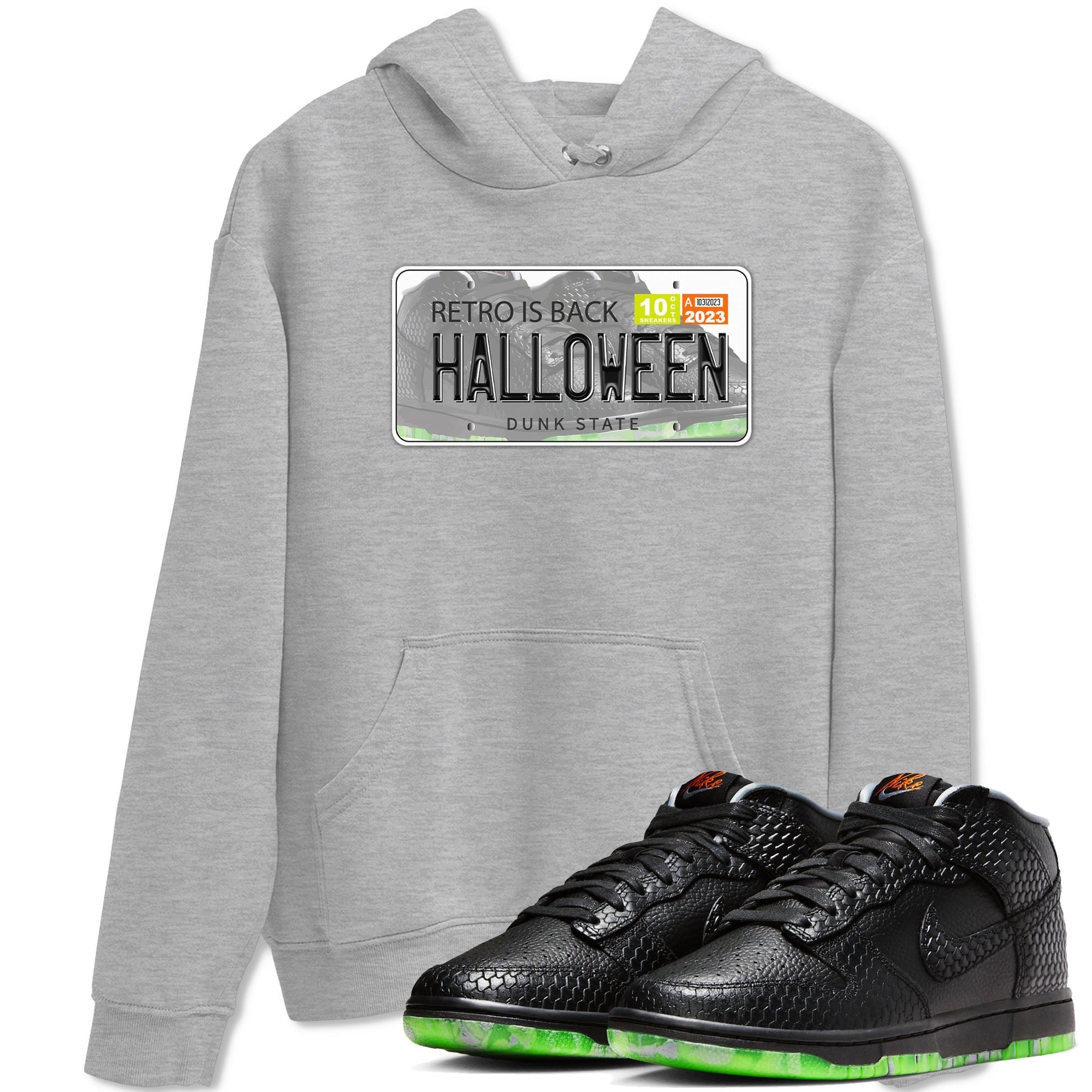 Nike Dunk Halloween shirt to match jordans Jordan Plate sneaker tees Nike Dunk Mid Halloween Drip Gear Zone Sneaker Matching Clothing Brand Unisex Sneaker Tee Heather Grey 1 T-Shirt