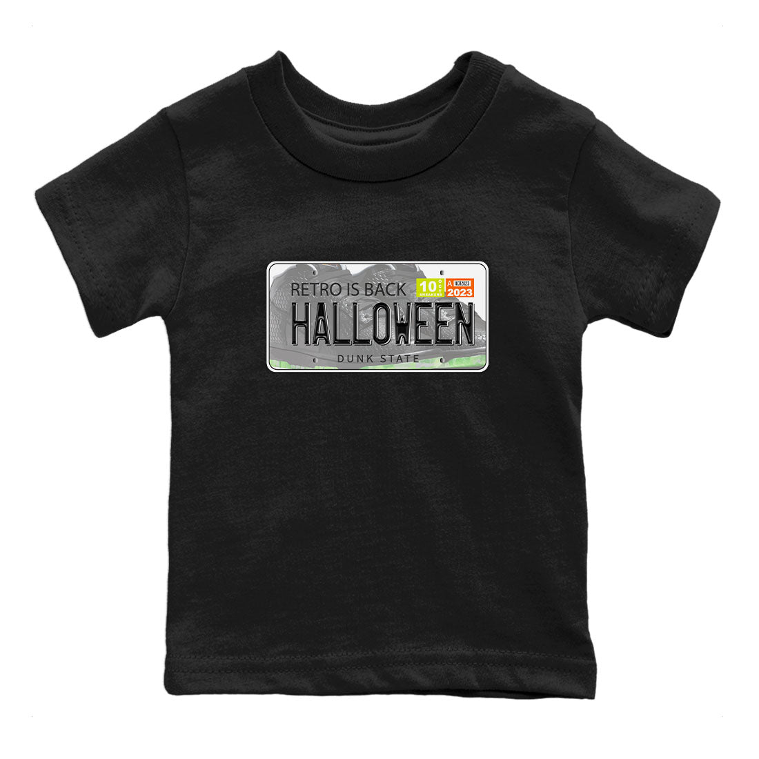 Nike Dunk Halloween shirt to match jordans Jordan Plate sneaker tees Nike Dunk Mid Halloween Drip Gear Zone Sneaker Matching Clothing Brand Baby Toddler Black 2 T-Shirt