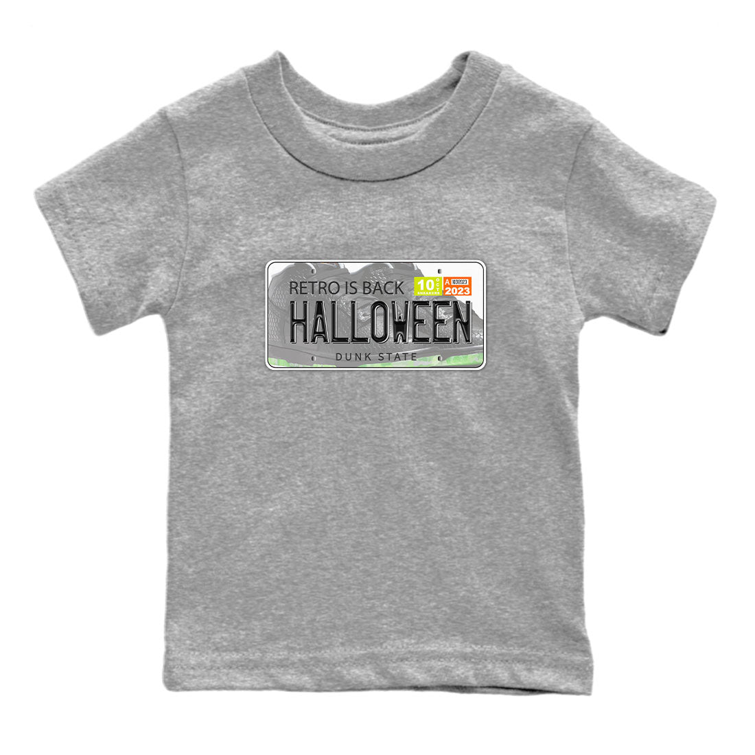 Nike Dunk Halloween shirt to match jordans Jordan Plate sneaker tees Nike Dunk Mid Halloween Drip Gear Zone Sneaker Matching Clothing Brand Baby Toddler Heather Grey 2 T-Shirt