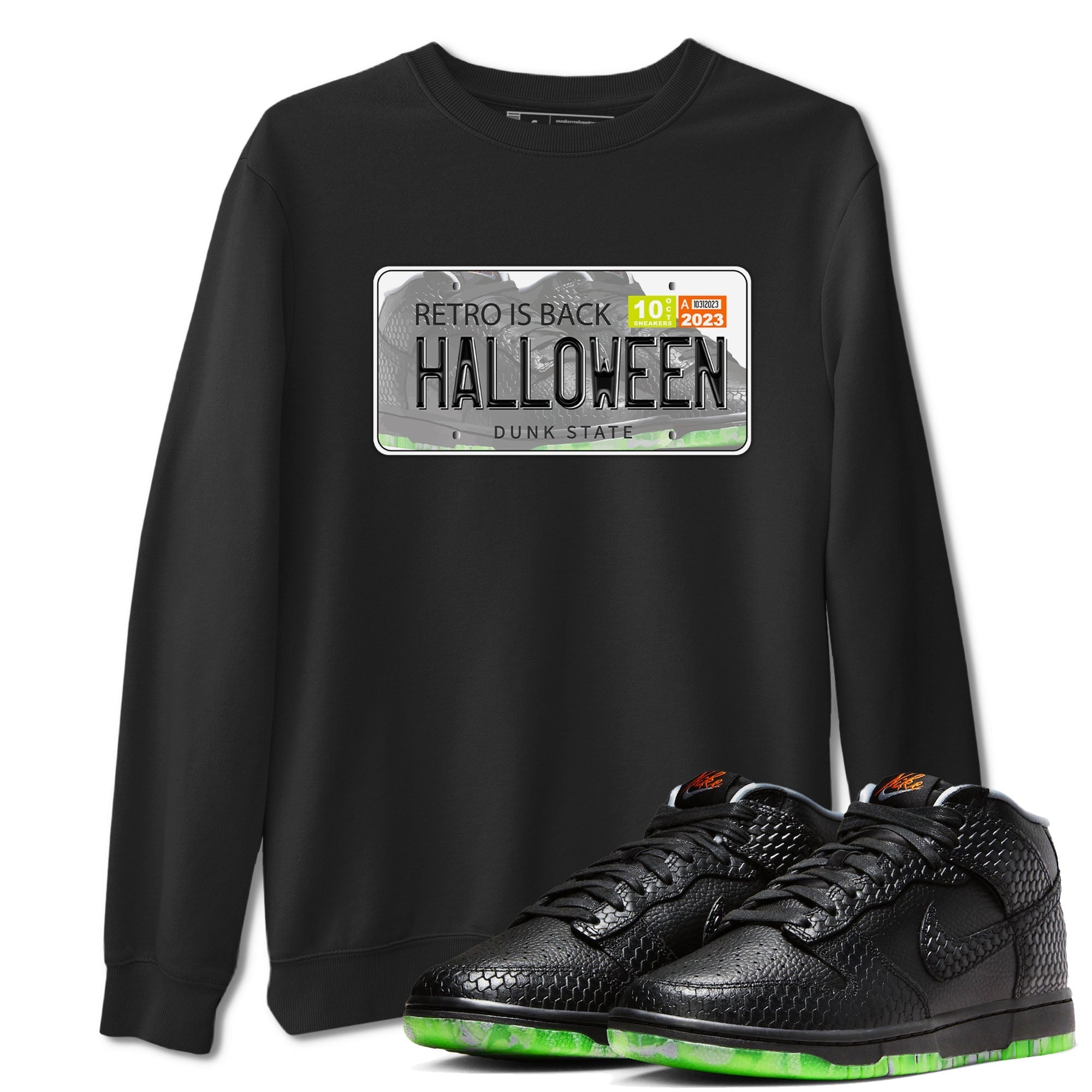 Nike Dunk Halloween shirt to match jordans Jordan Plate sneaker tees Nike Dunk Mid Halloween Drip Gear Zone Sneaker Matching Clothing Brand Unisex Sneaker Tee Black 1 T-Shirt