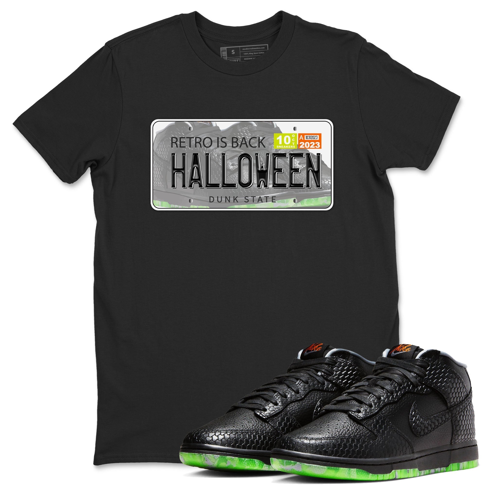 Nike Dunk Halloween shirt to match jordans Jordan Plate sneaker tees Nike Dunk Mid Halloween Drip Gear Zone Sneaker Matching Clothing Brand Unisex Sneaker Tee Black 1 T-Shirt