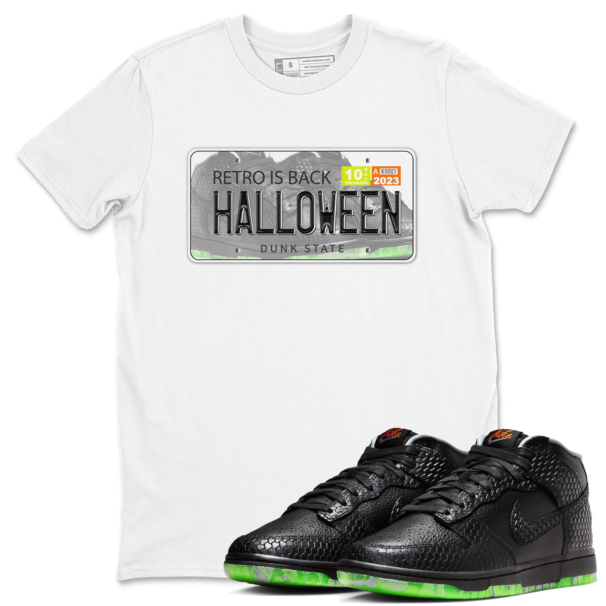 Nike Dunk Halloween shirt to match jordans Jordan Plate sneaker tees Nike Dunk Mid Halloween Drip Gear Zone Sneaker Matching Clothing Brand Unisex Sneaker Tee White 1 T-Shirt