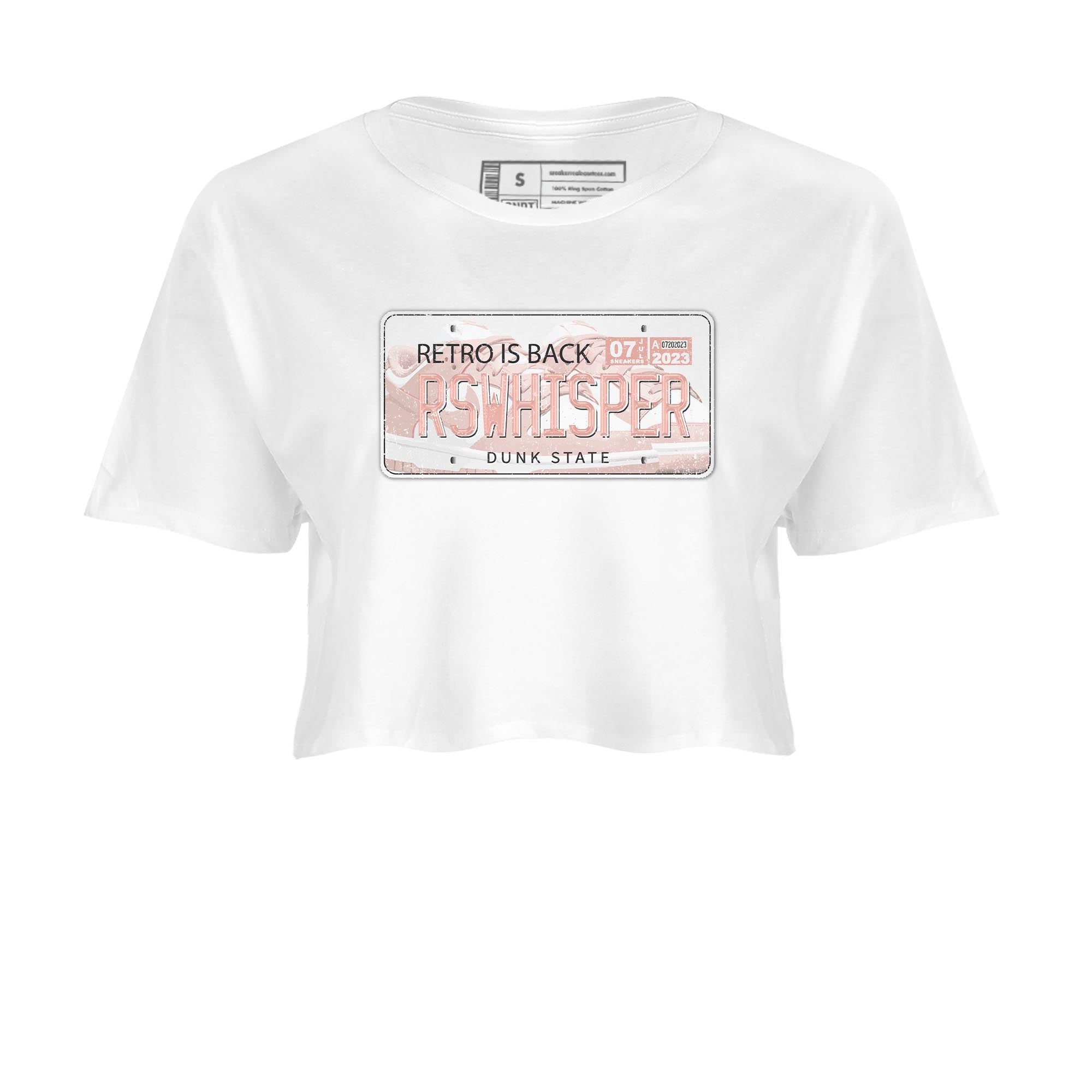 Nike Dunks Low Rose Whisper shirt to match jordans Jordan Plate Streetwear Sneaker Shirt Nike Dunk Rose Whisper Drip Gear Zone Sneaker Matching Clothing White 2 Crop T-Shirt