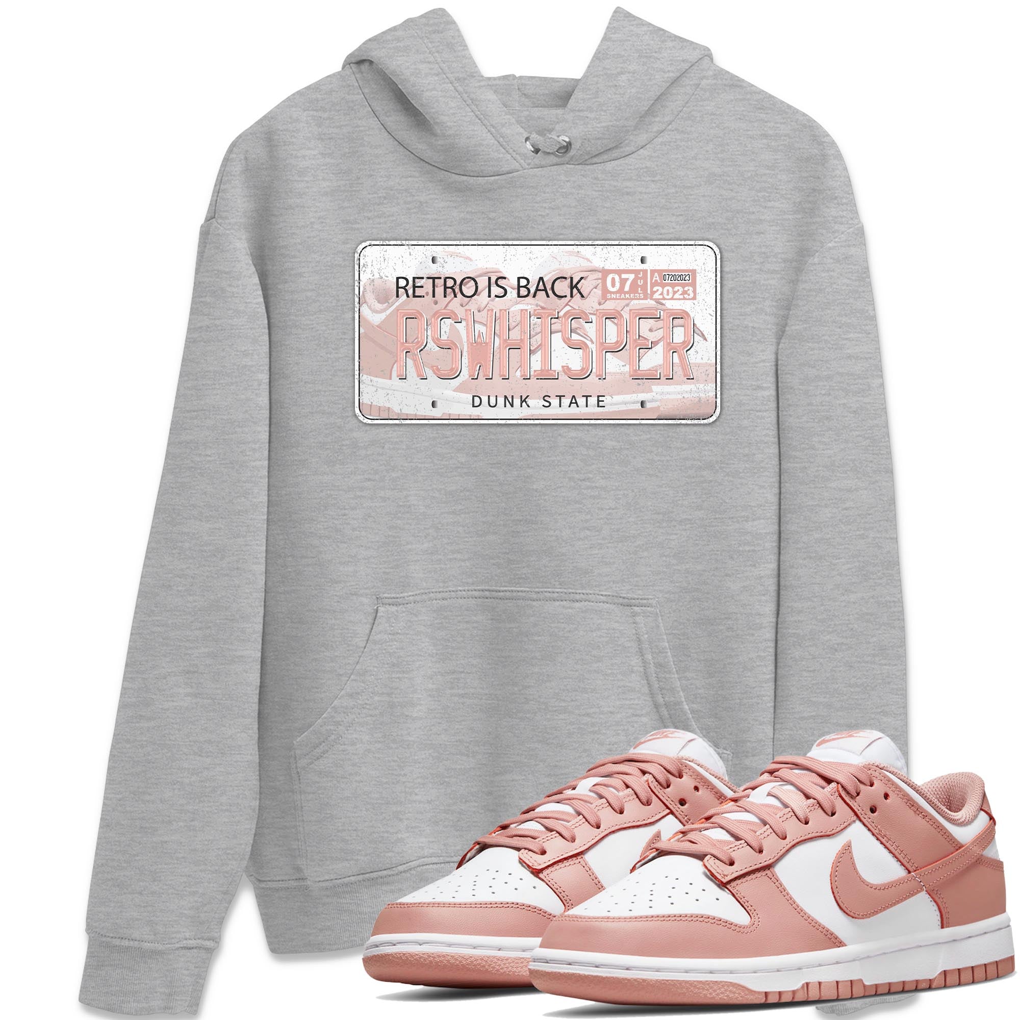 Nike Dunks Low Rose Whisper shirt to match jordans Jordan Plate Streetwear Sneaker Shirt Nike Dunk Rose Whisper Drip Gear Zone Sneaker Matching Clothing Unisex Heather Grey 1 T-Shirt