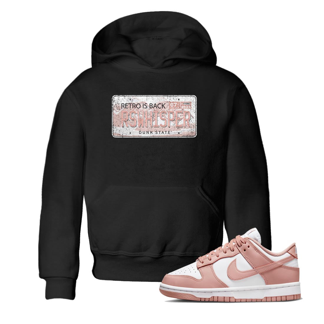 Nike Dunks Low Rose Whisper shirt to match jordans Jordan Plate Streetwear Sneaker Shirt Nike Dunk Rose Whisper Drip Gear Zone Sneaker Matching Clothing Baby Toddler Black 1 T-Shirt