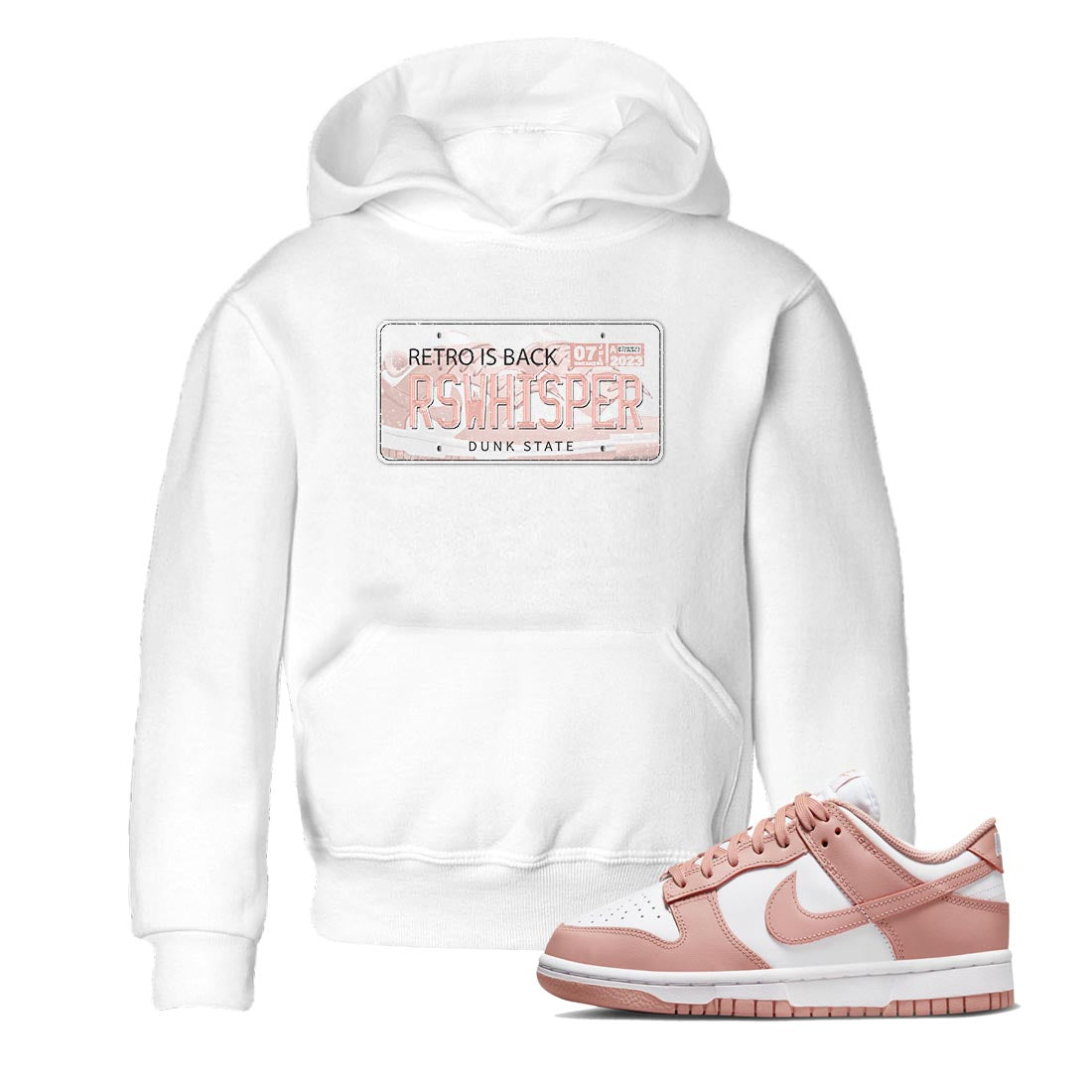 Nike Dunks Low Rose Whisper shirt to match jordans Jordan Plate Streetwear Sneaker Shirt Nike Dunk Rose Whisper Drip Gear Zone Sneaker Matching Clothing Baby Toddler White 1 T-Shirt